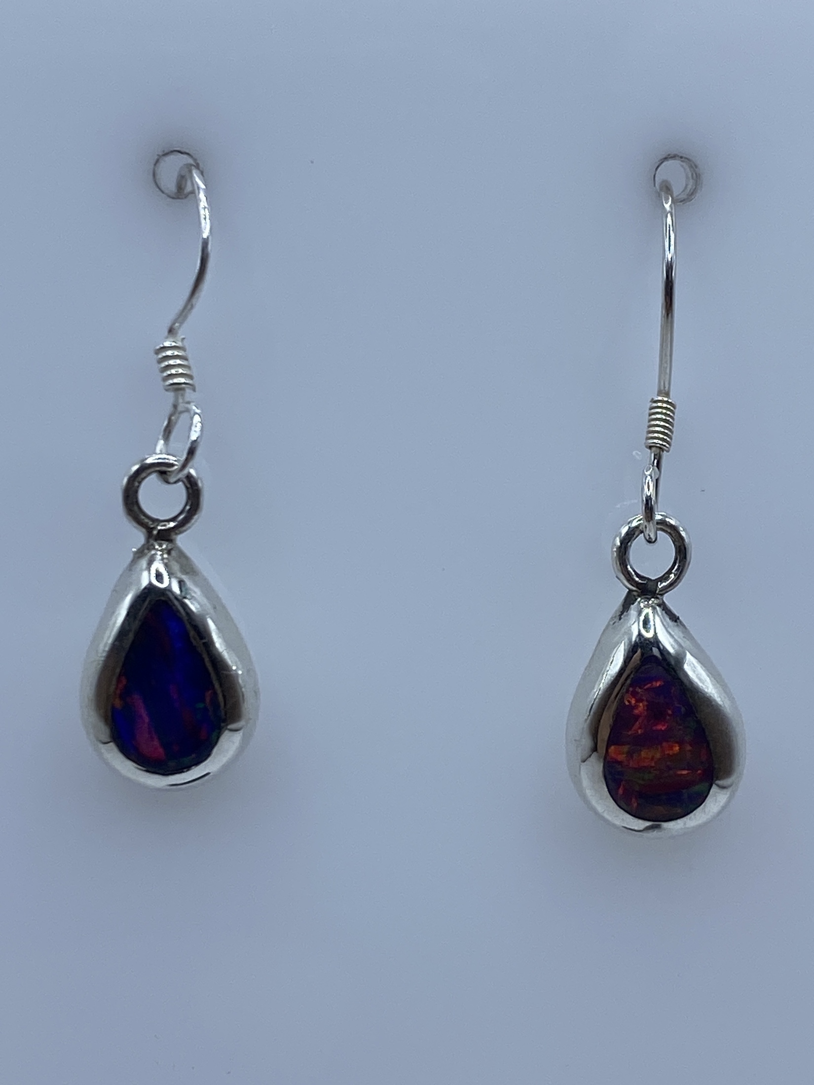 Aretes de Plata con Ópalo de Fuego — Taxco 925