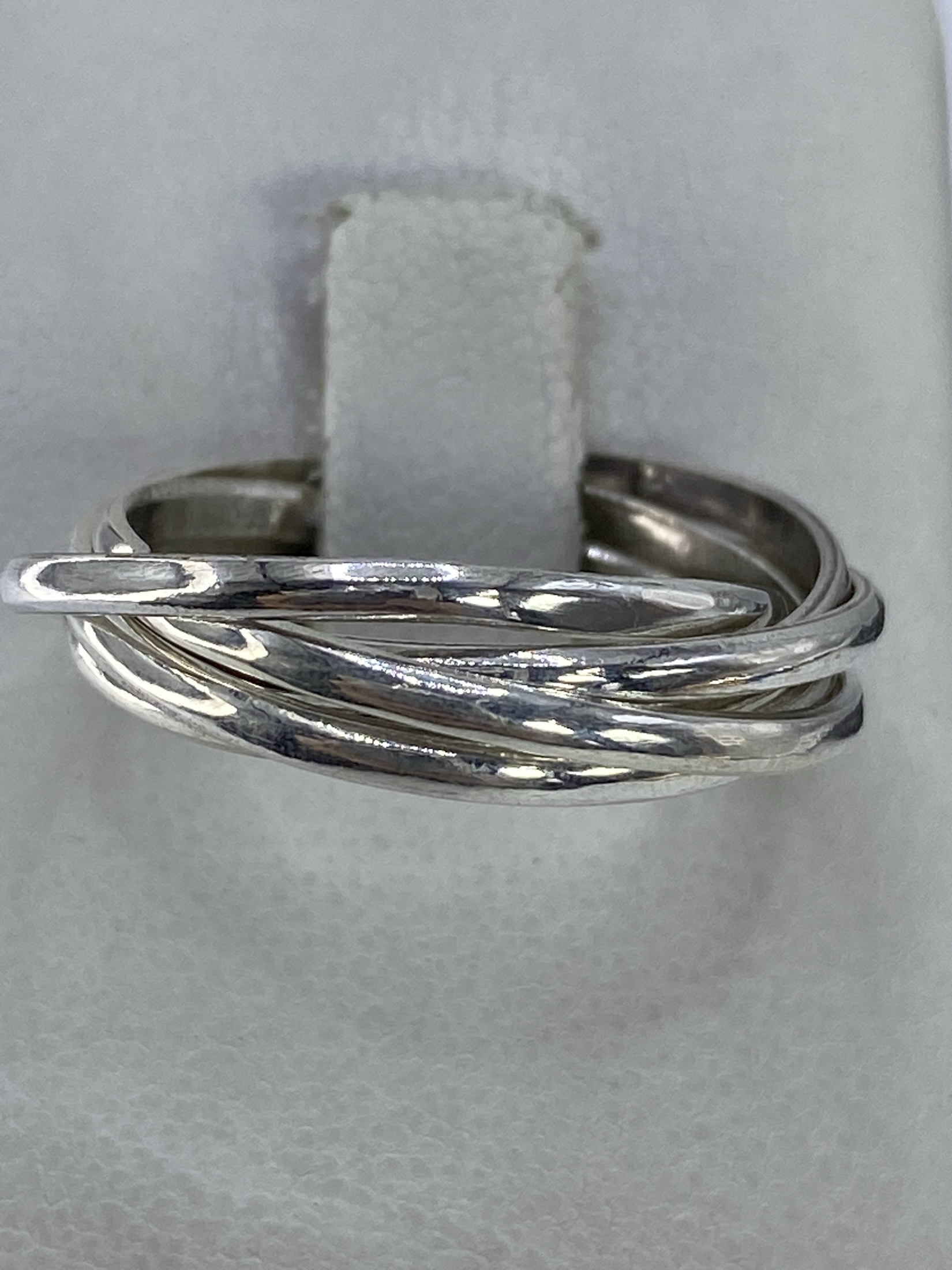 Anillo de Plata 925 con 5 Bandas Entrecruzadas