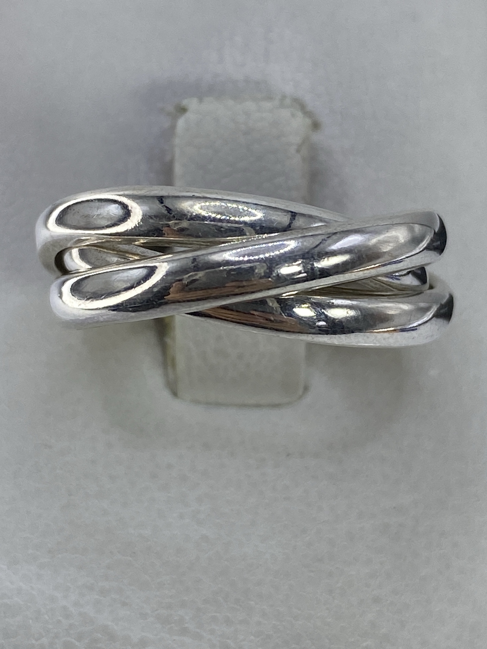 Anillo de Plata 925 Tres Bandas Entrelazadas — Taxco