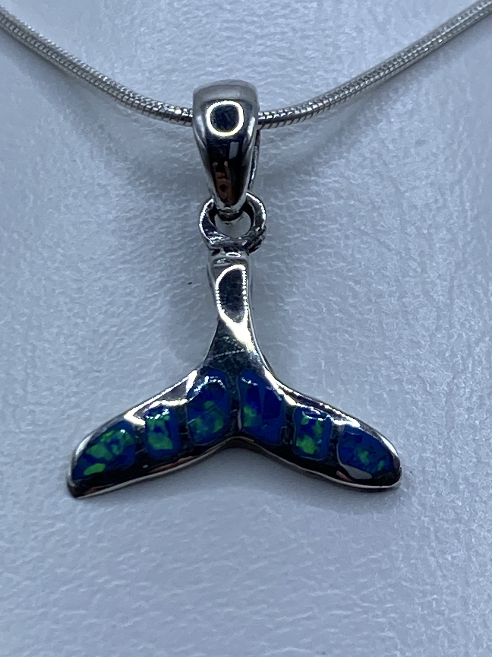 Dije Plata Ópalo de Fuego Azul — Taxco 950