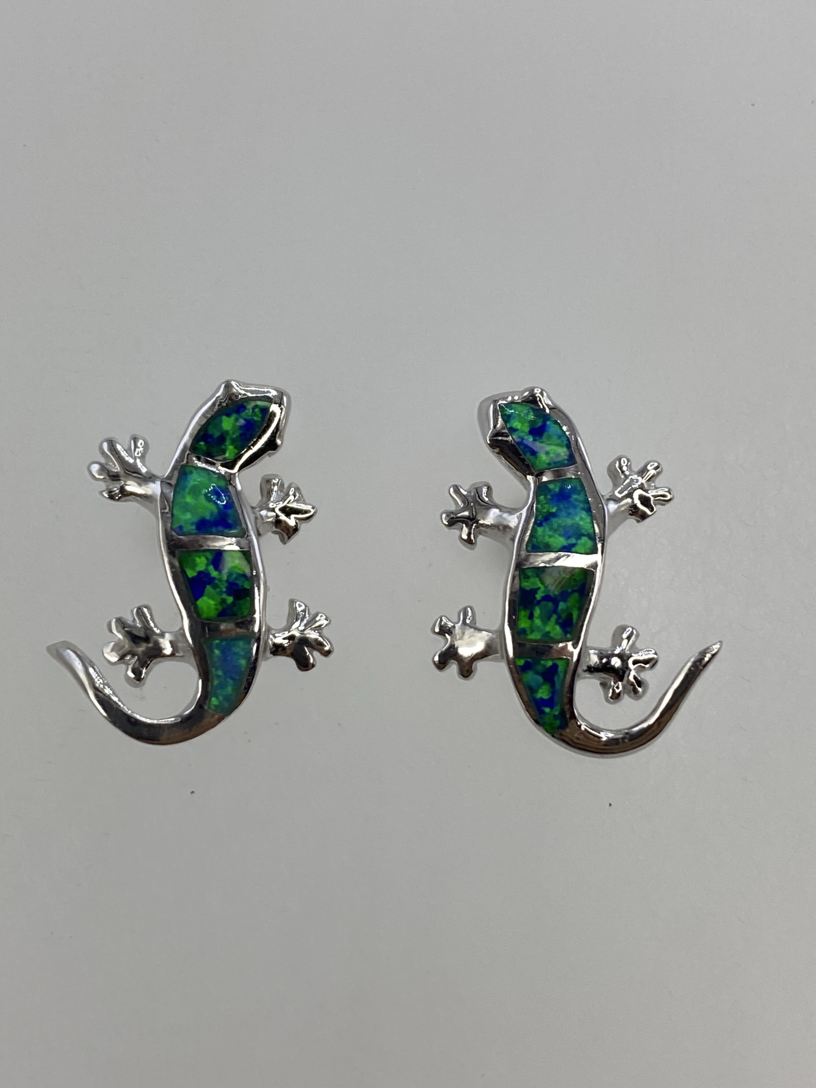 Aretes de Plata Ópalo de Fuego Verde — Taxco 925