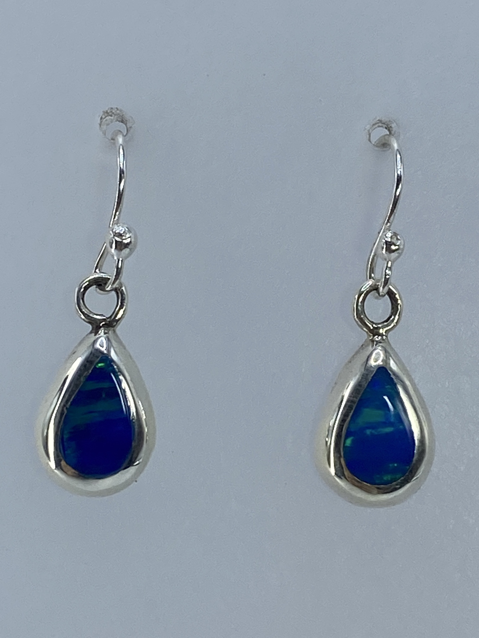 Aretes de Ópalo de Fuego Verde Olivo — Plata 925 Taxco