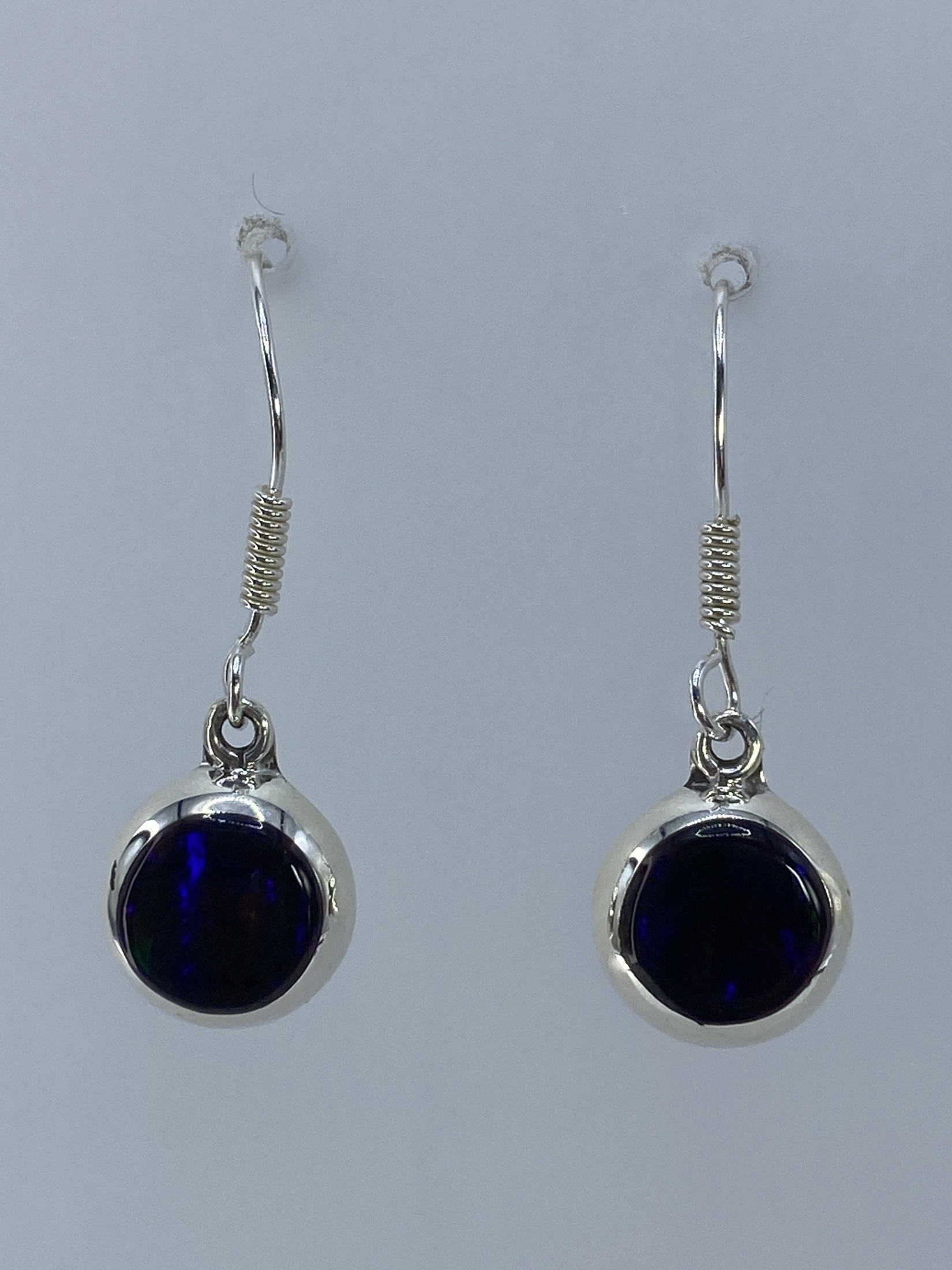 Aretes Plata 925 con Ópalo de Fuego Morada — Taxco