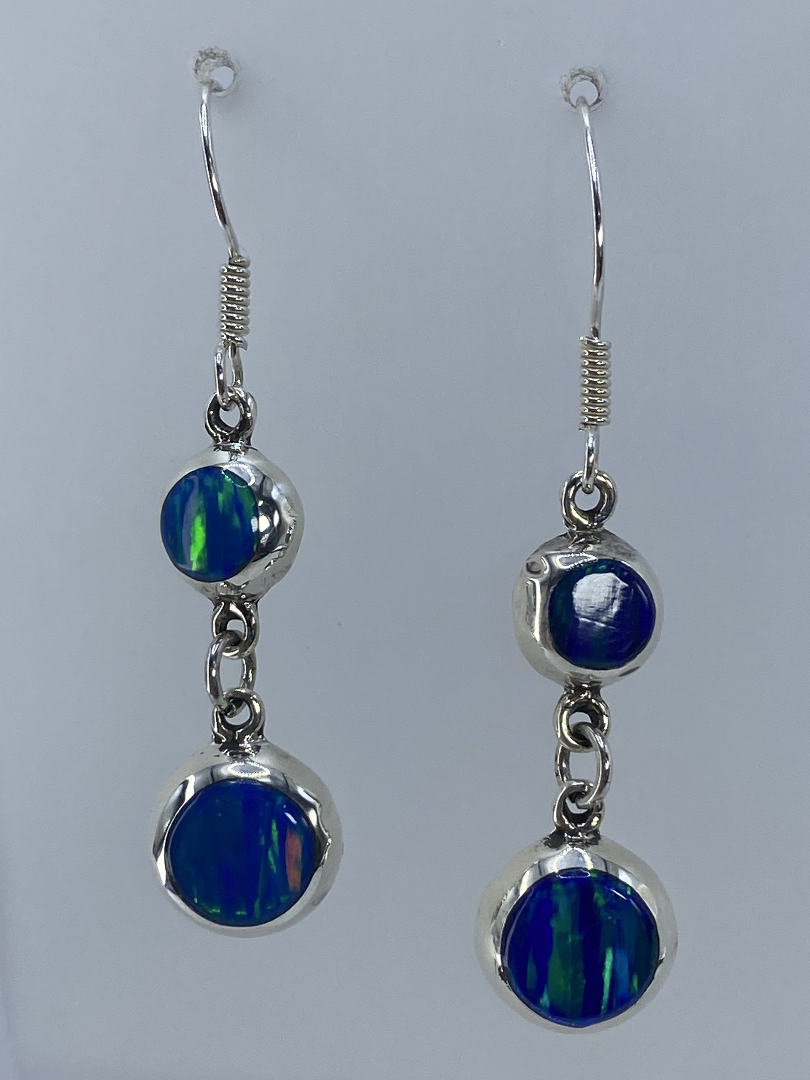 Aretes Plata 925 Ópalo de Fuego Verde Olivo — Taxco