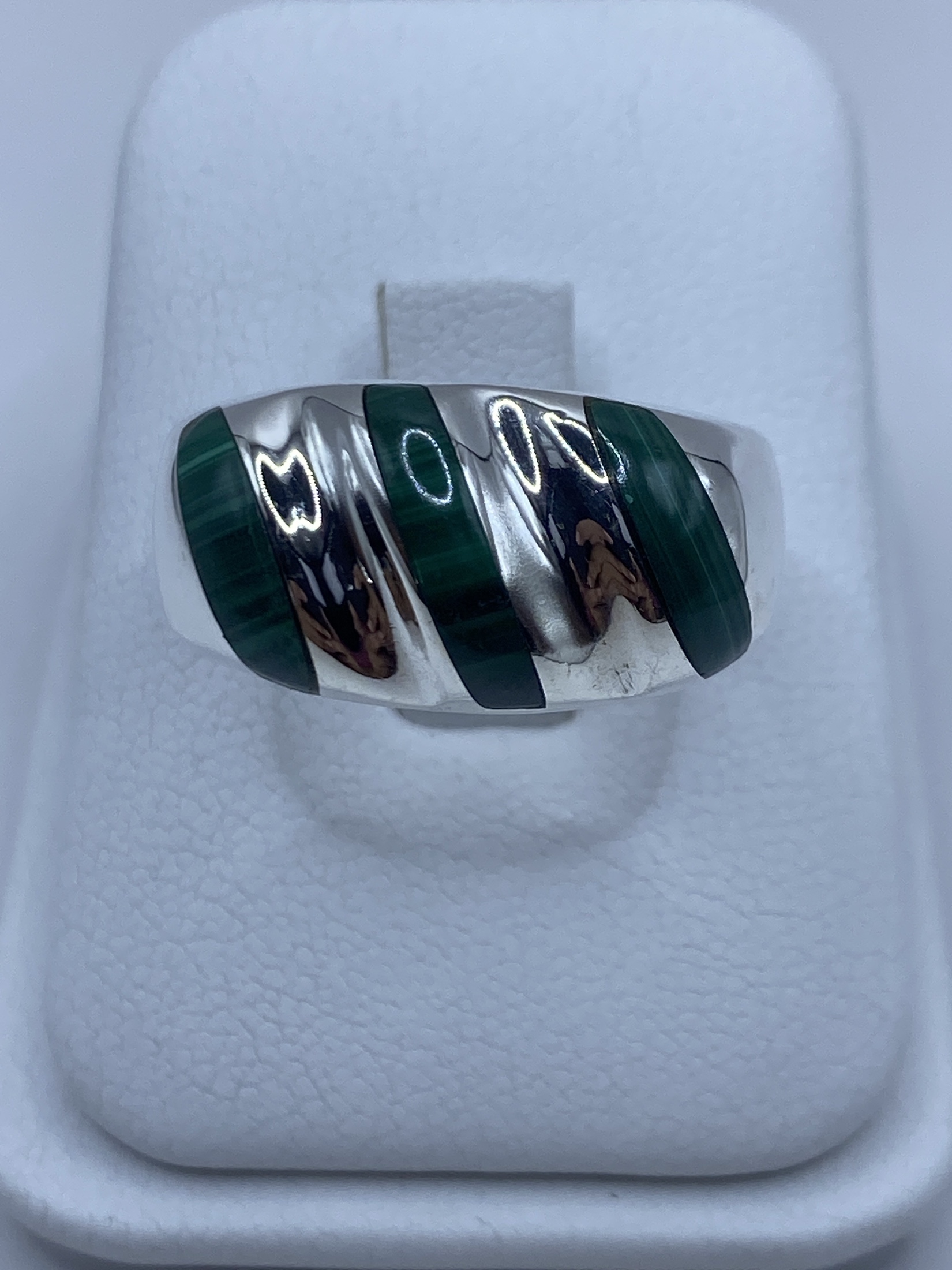 Anillo de Plata con Malaquita Verde — Taxco 925