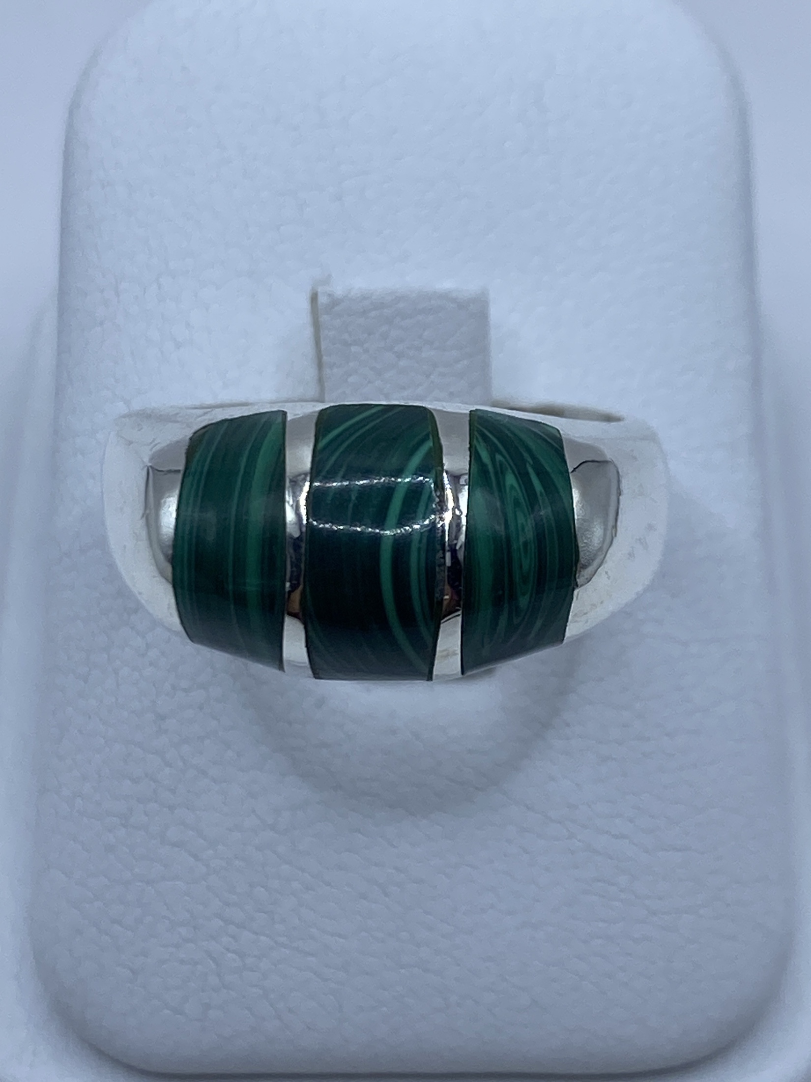 Anillo de Plata con Malaquita Verde — Taxco 925