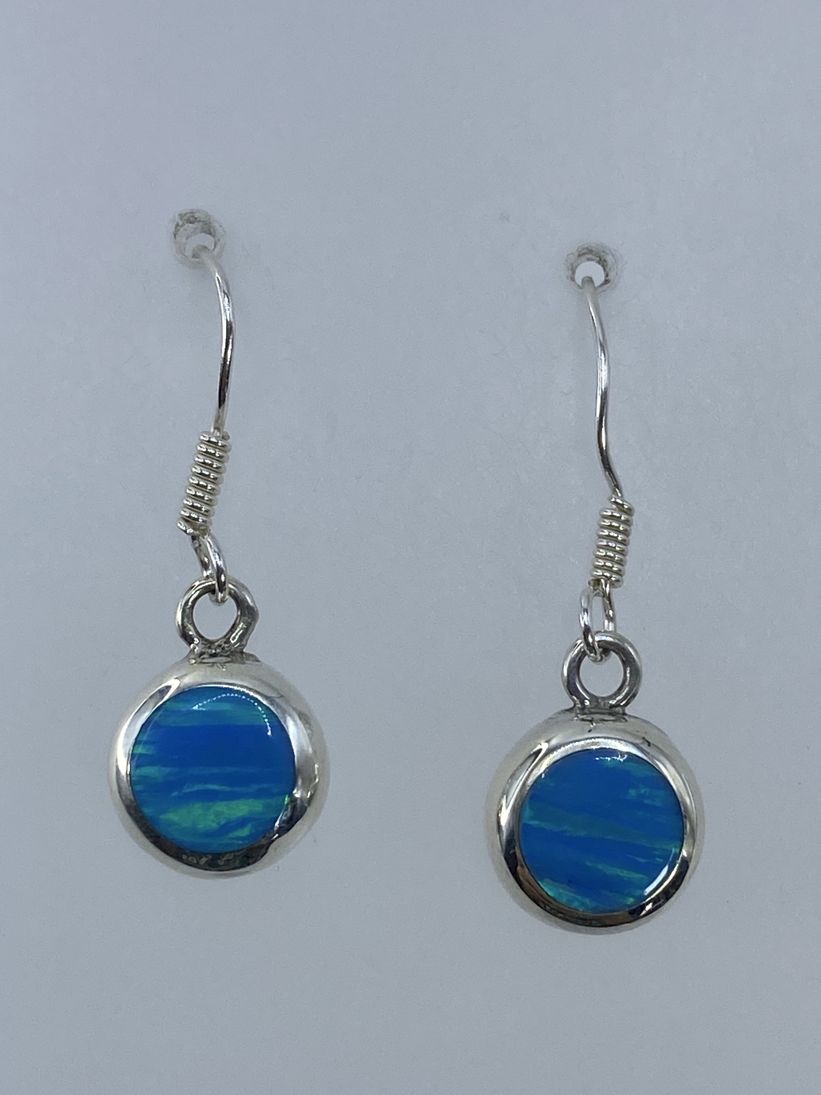 Aretes de Plata con Ópalo de Fuego Verde — Taxco 950