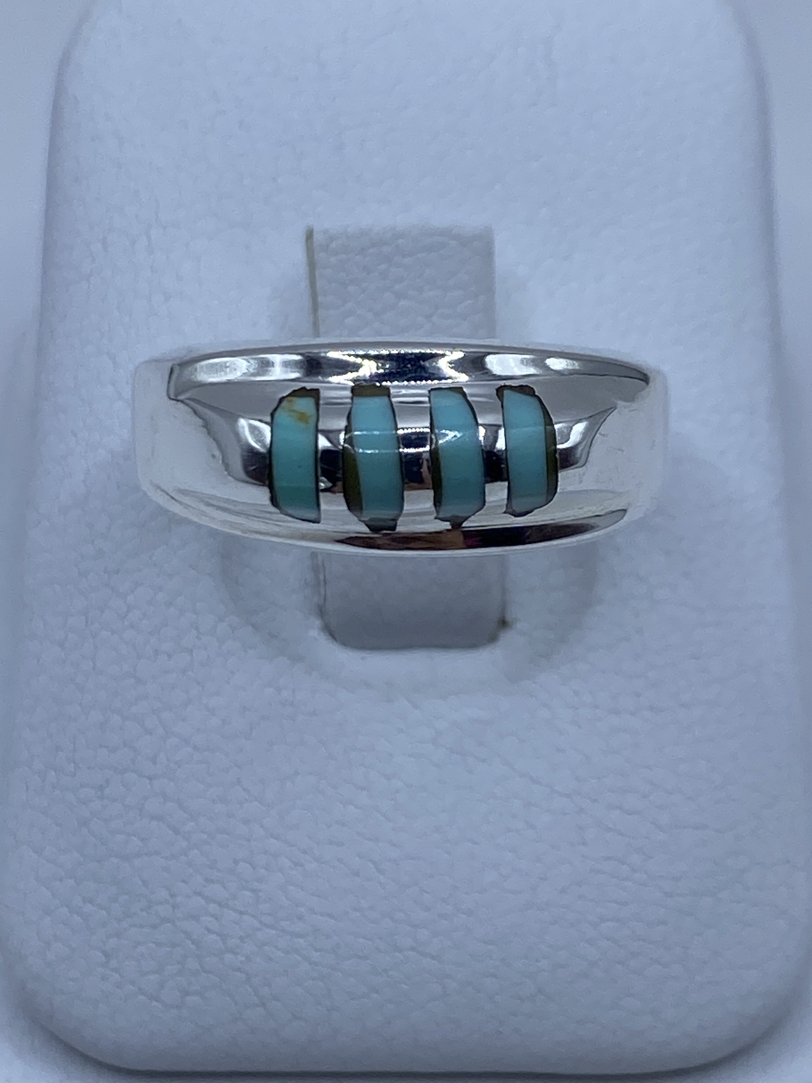 Anillo de Plata con Turquesa Azul Cielo — Taxco 925
