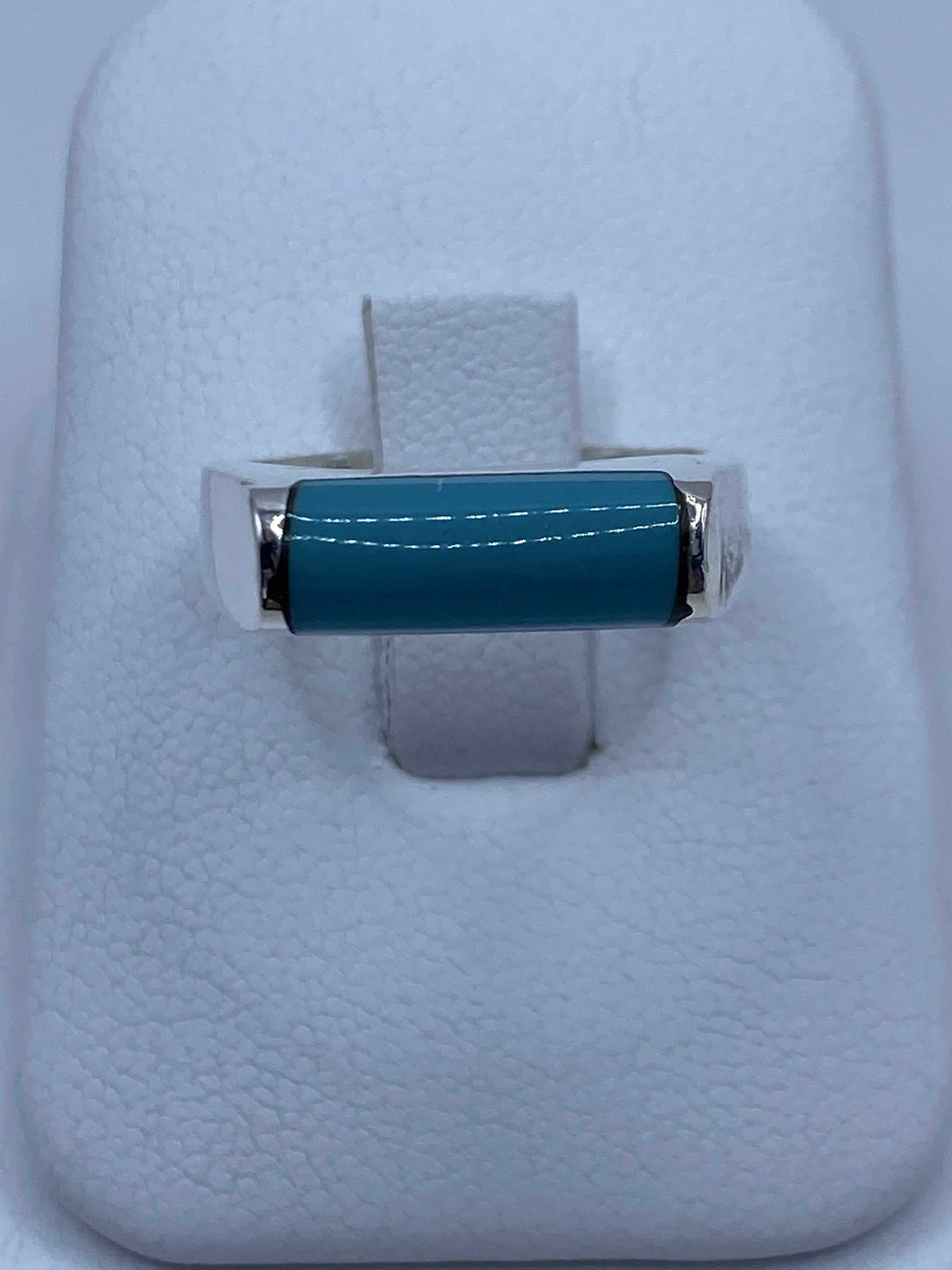 Anillo de Plata con Turquesa Azul Cielo — Taxco 925