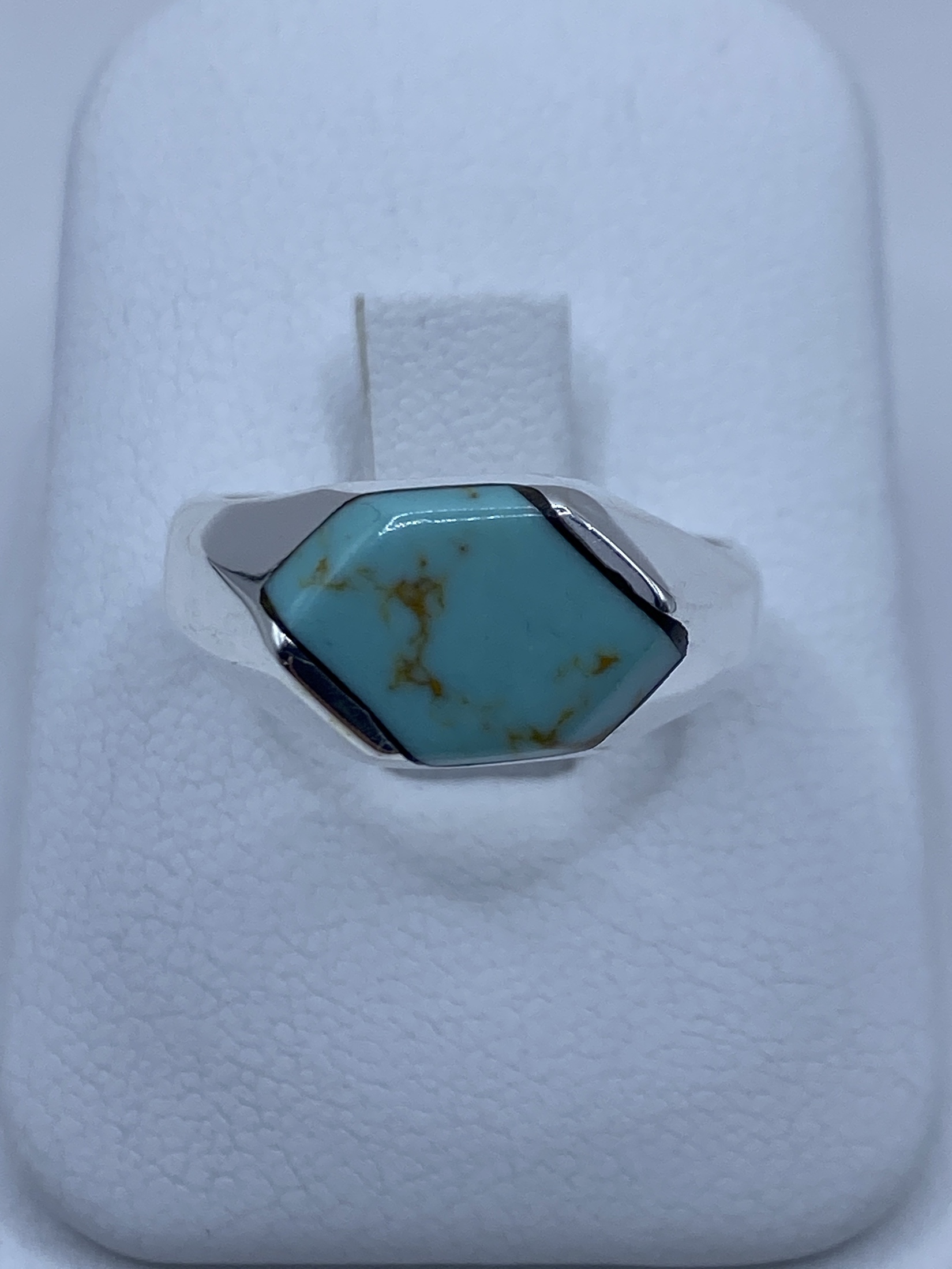 Anillo de Plata 925 con Turquesa Azul Cielo — Taxco