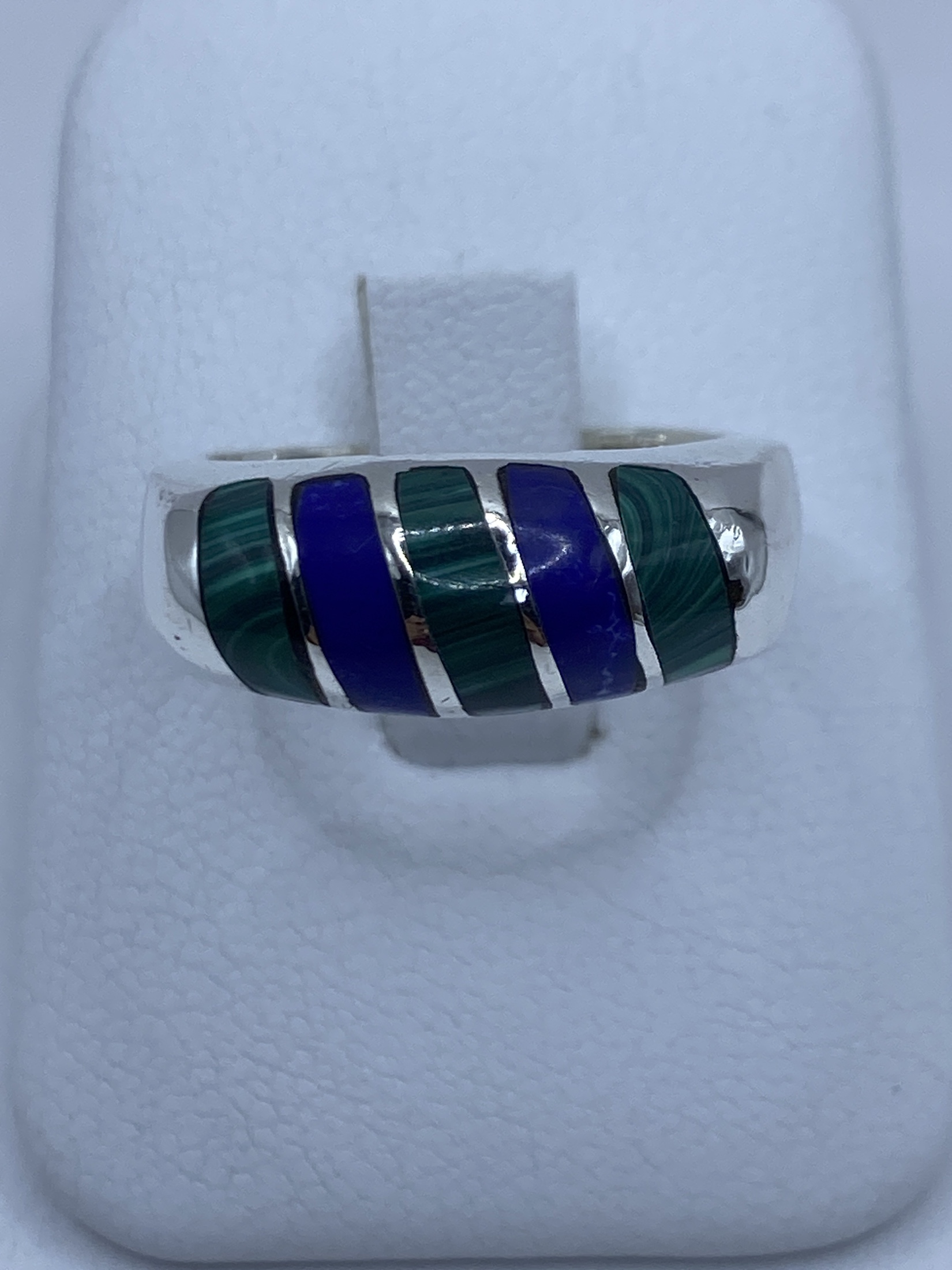 Anillo de Plata 925 con Malaquita Verde — Taxco