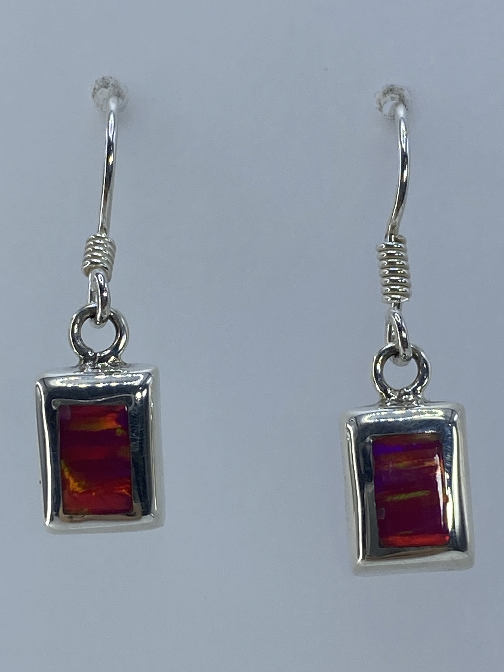 Aretes Ópalo de Fuego Rosa en Plata 925 — Taxco