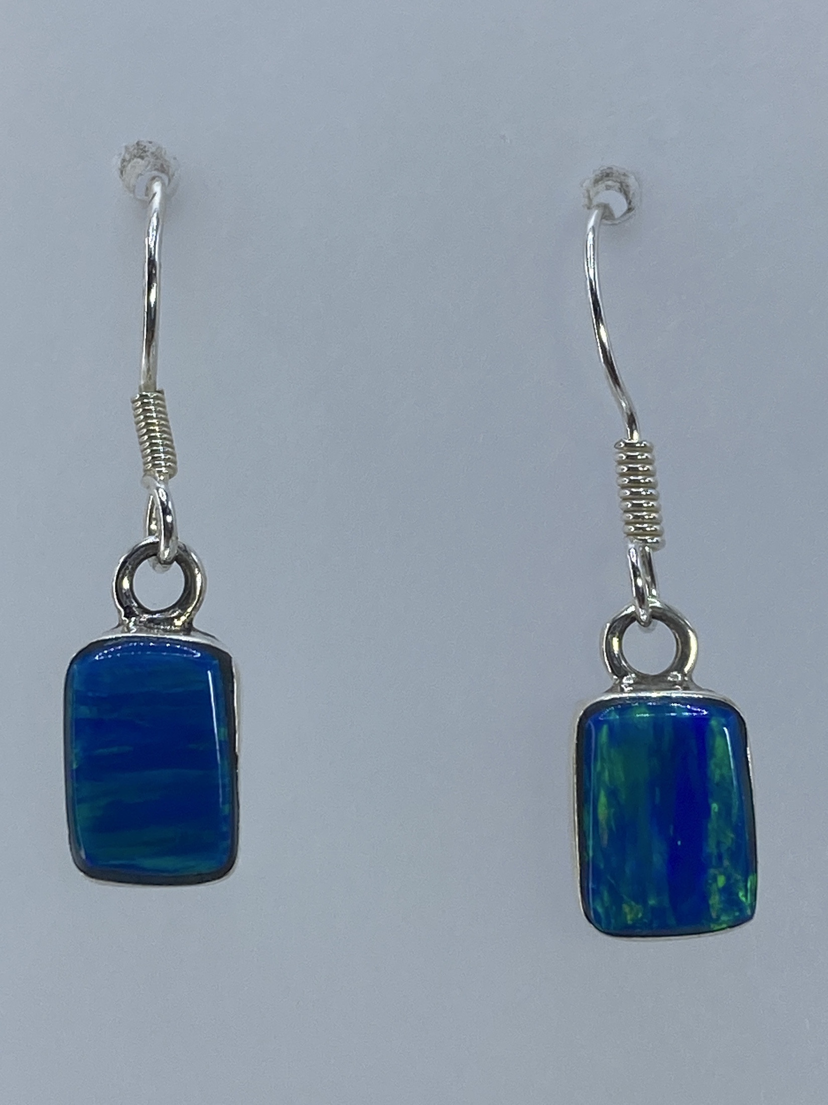 Aretes de Plata con Ópalo de Fuego Verde — Taxco 925