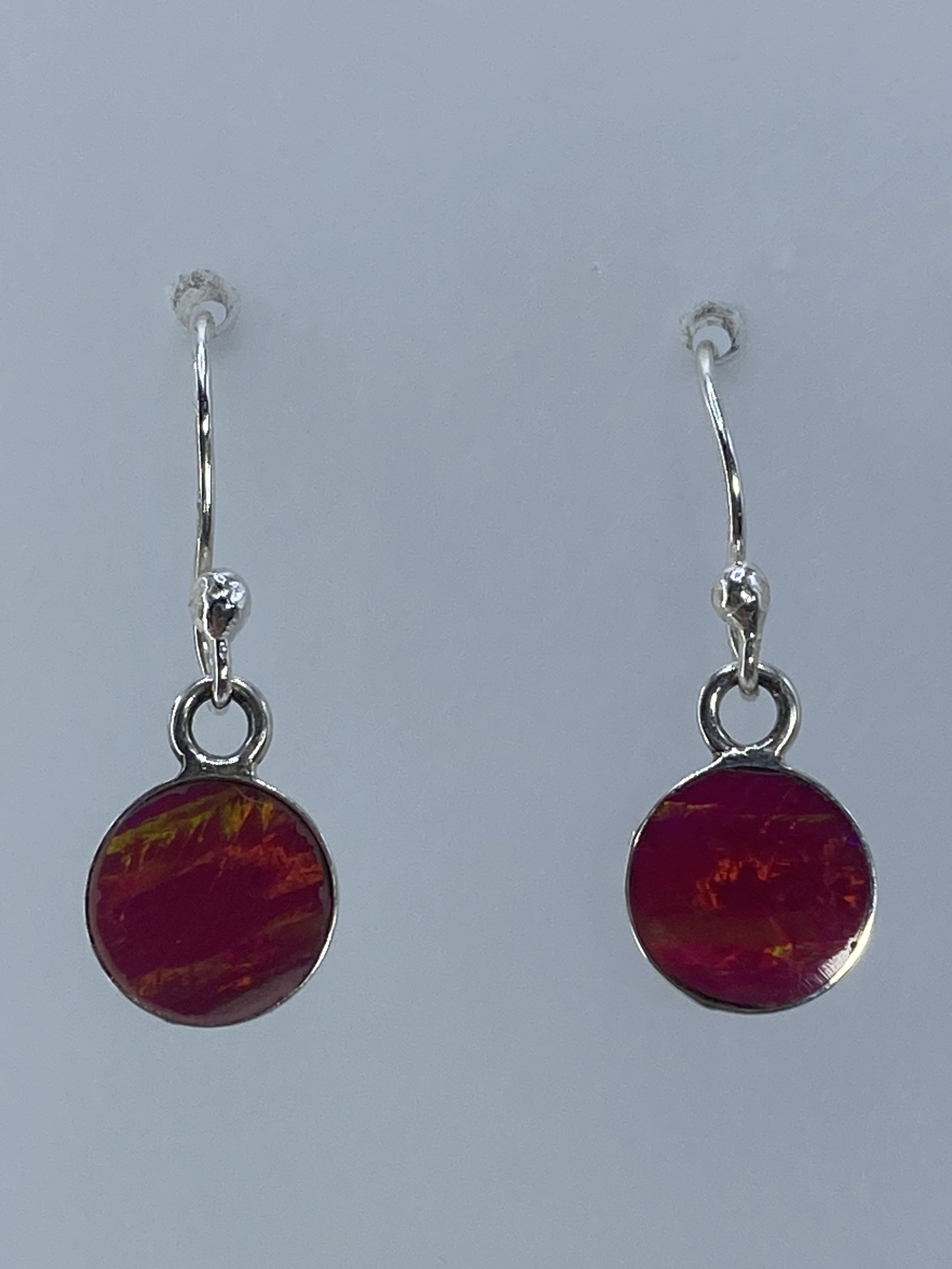 Aretes de Plata con Ópalo de Fuego Rosa — Taxco 925