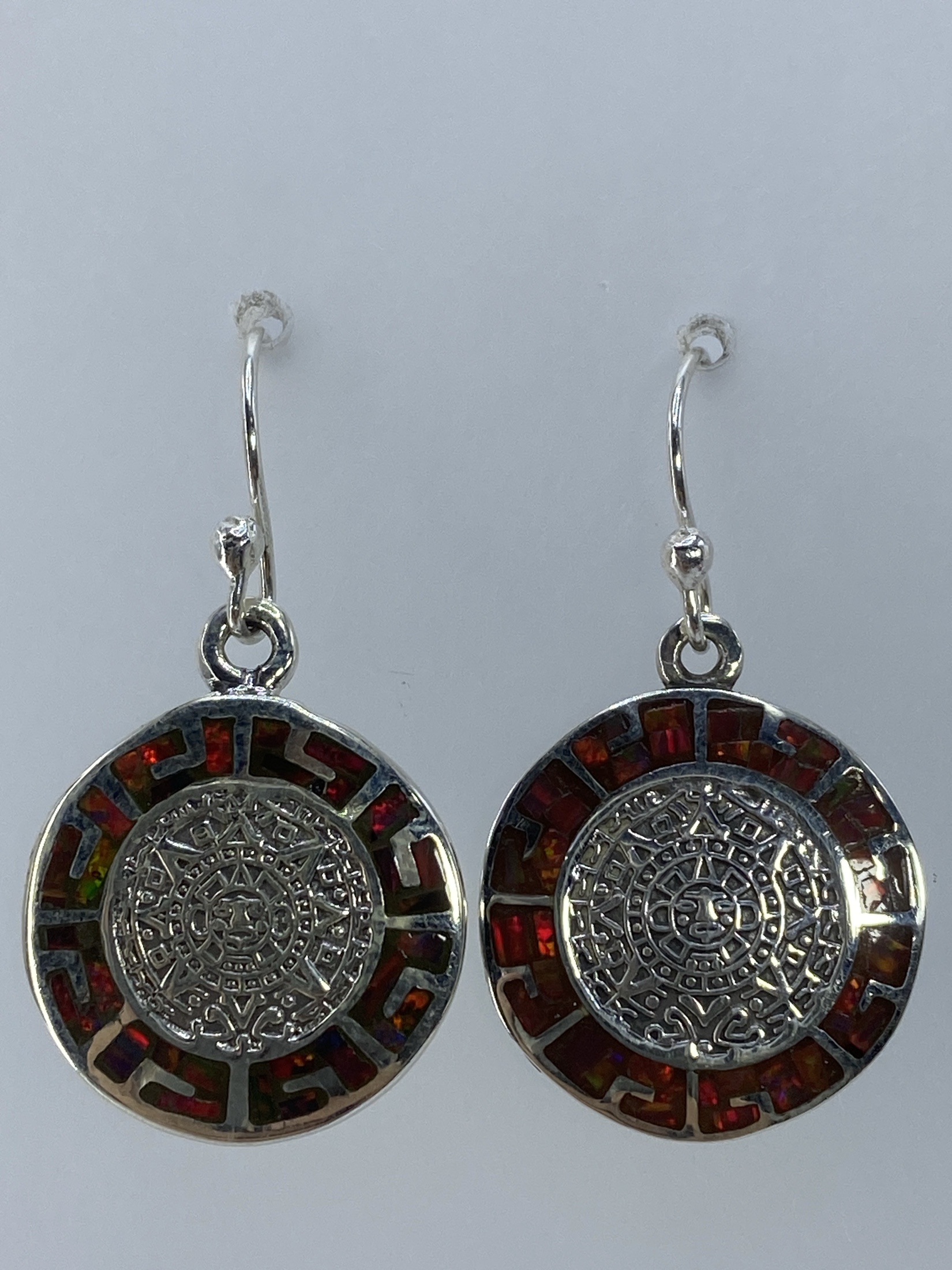 Aretes de Plata con Ópalo de Fuego Multicolor — Taxco 950