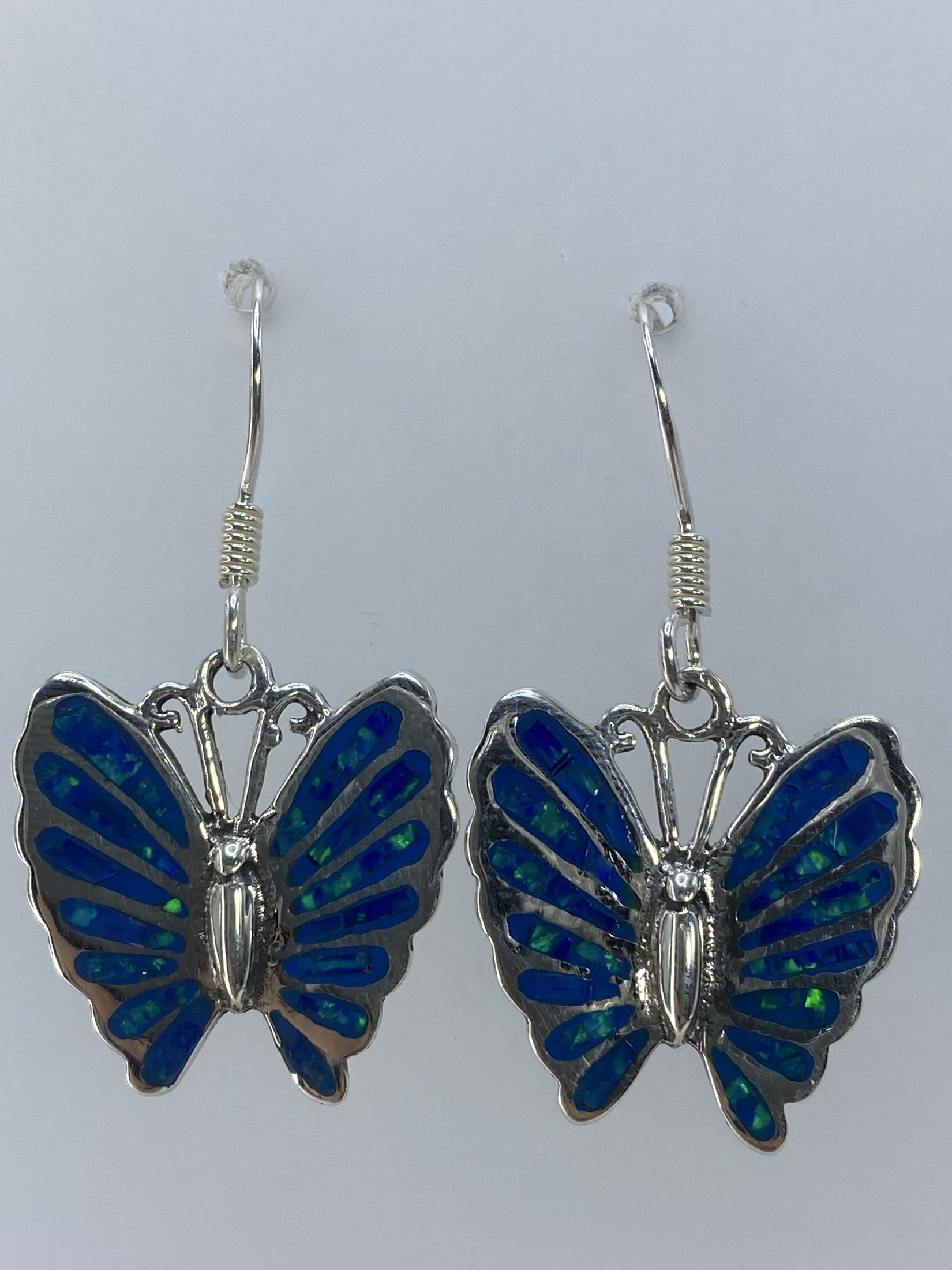 Aretes de Plata Ópalo de Fuego Verde Olivo — Taxco 925