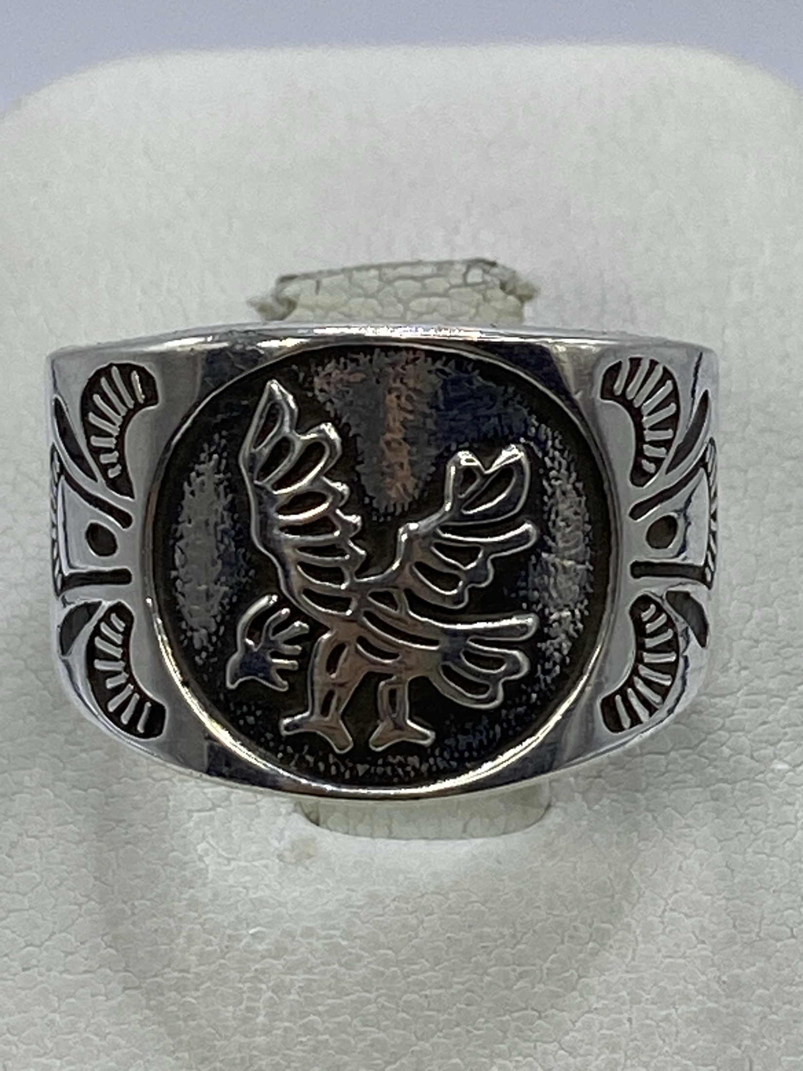 Anillo Plata Repujado Águila Heráldica — Taxco 925