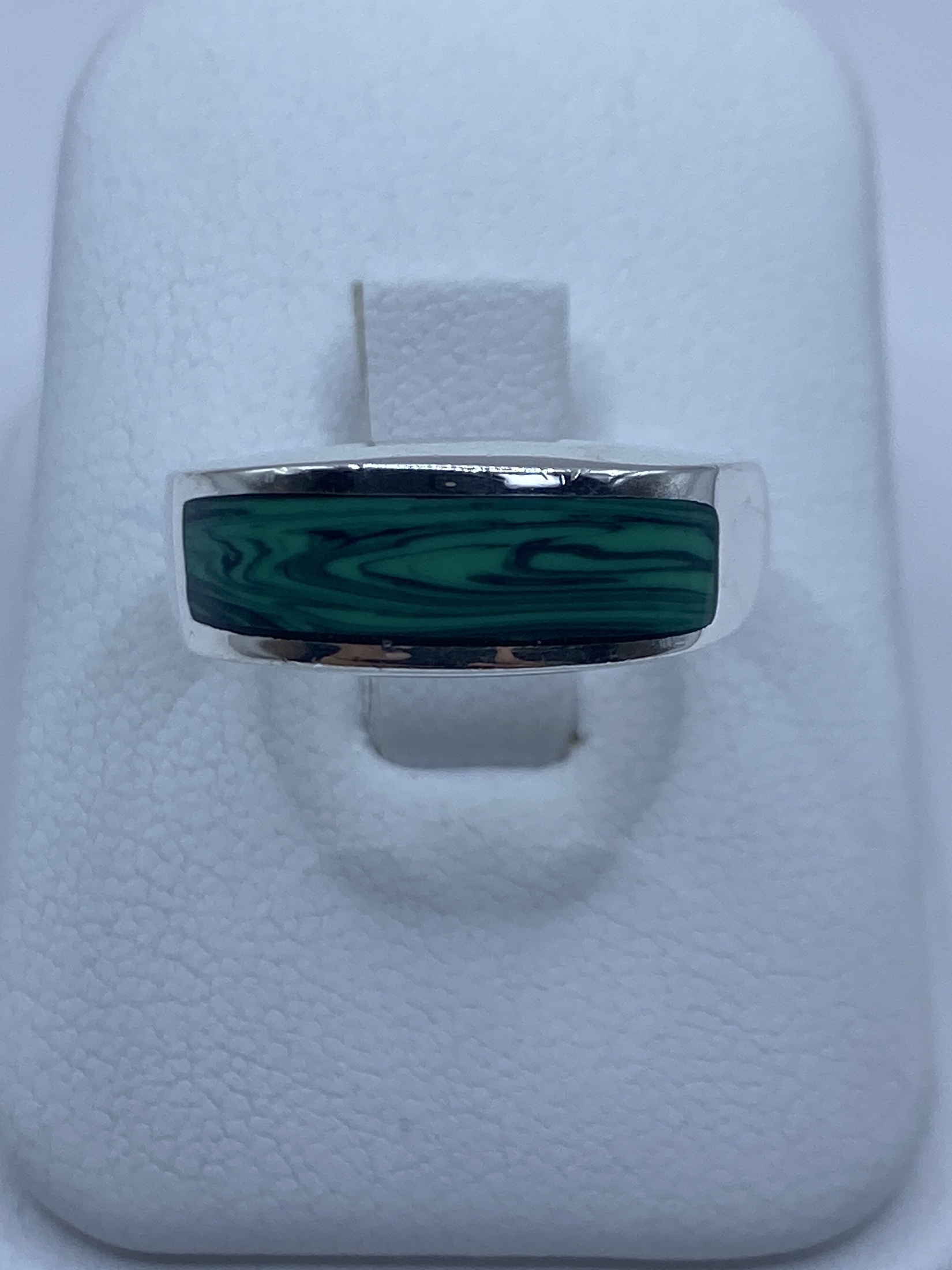 Anillo de Plata 925 con Malaquita Verde — Taxco