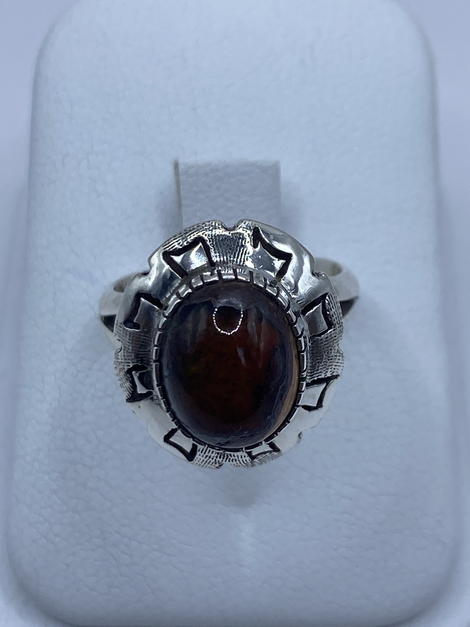 Anillo de Plata con Ópalo de Fuego Natural — Taxco 925