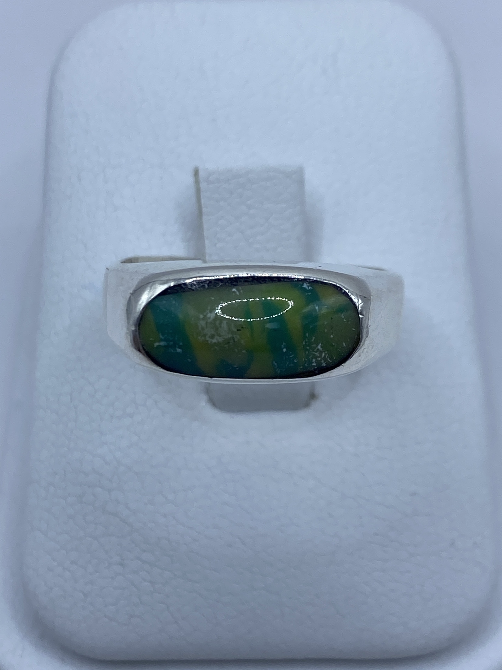Anillo de Plata con Turquesa Africana Multicolor — Taxco 925