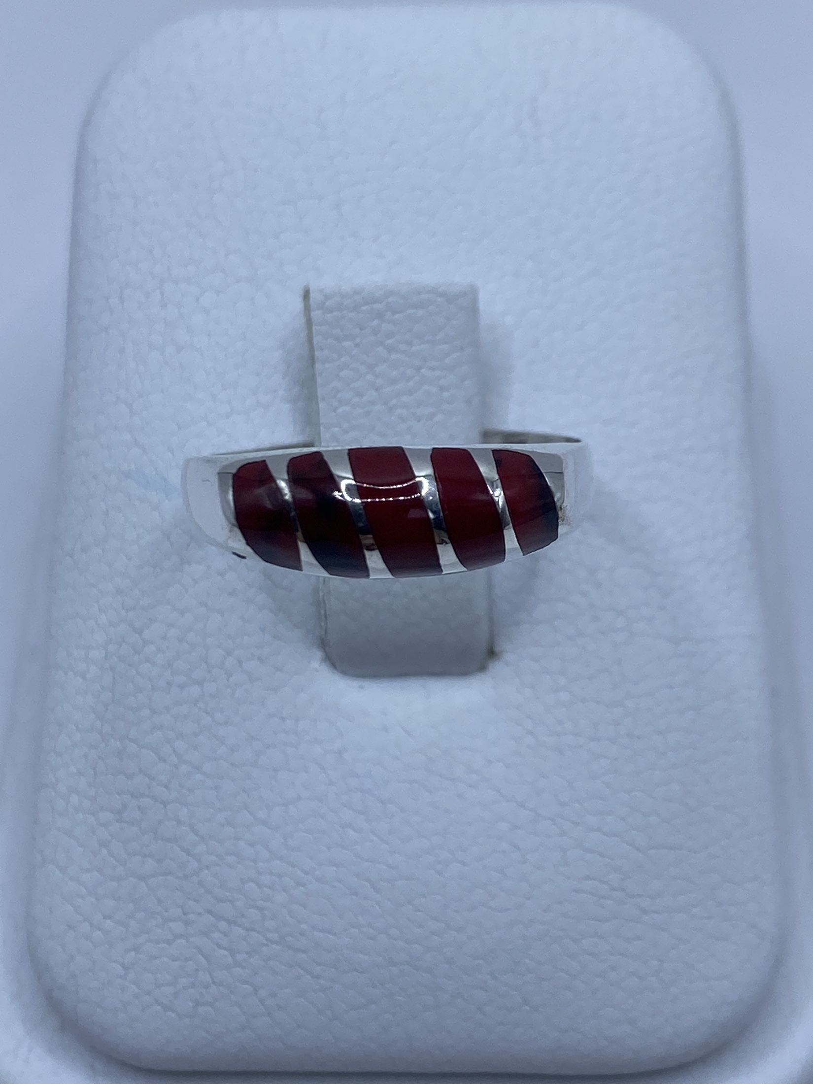 Anillo de Plata 950 con Coral Rojo — Taxco