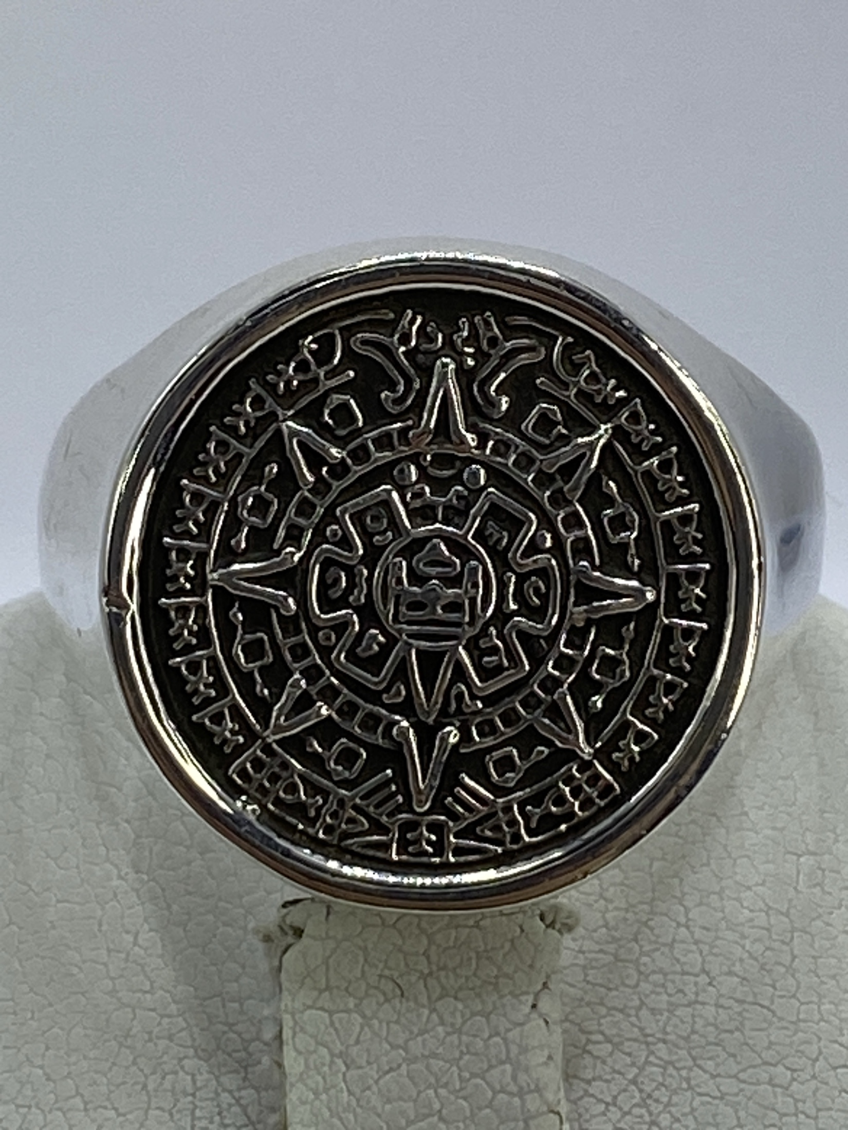 Anillo Calendario Azteca Plata 925 — Taxco
