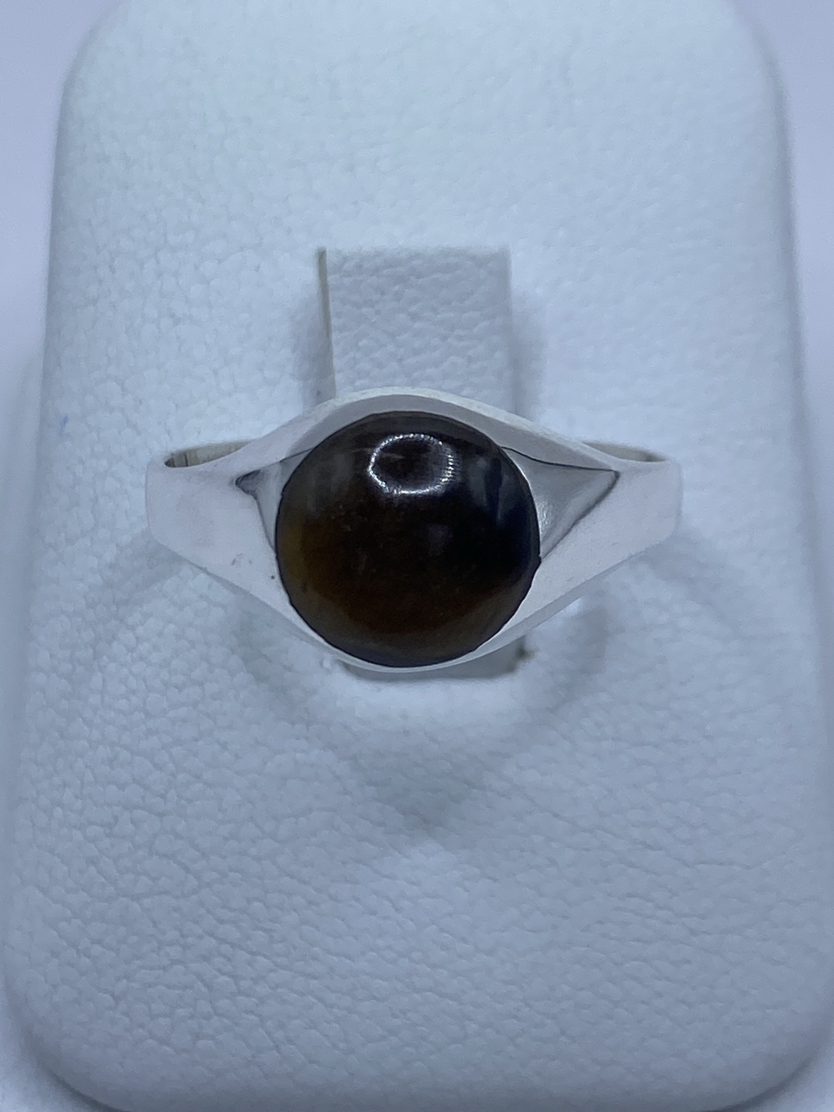 Anillo de Plata Ojo de Tigre Café — Taxco 925