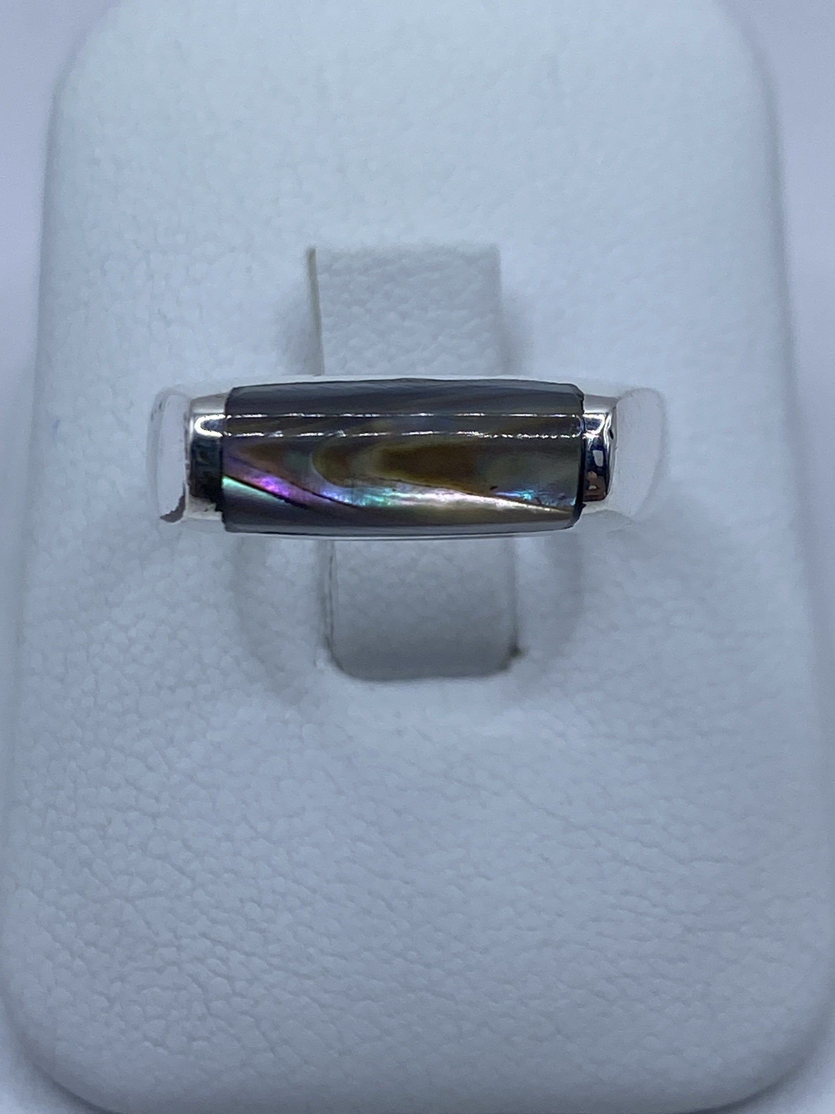 Anillo de Plata con Concha de Abulón Tornasol — Taxco 925