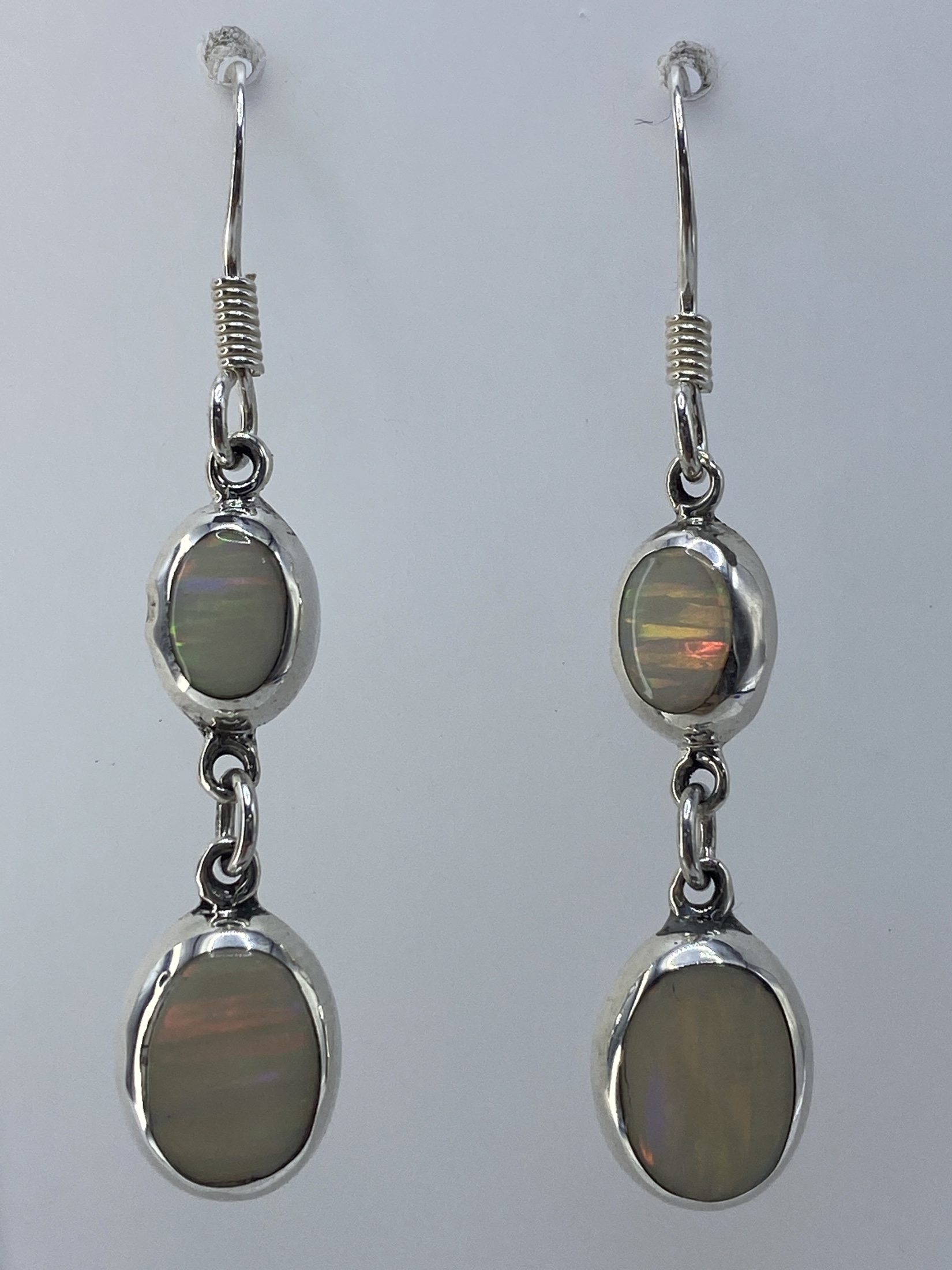 Aretes Plata Ópalo de Fuego Multicolor — Taxco 925