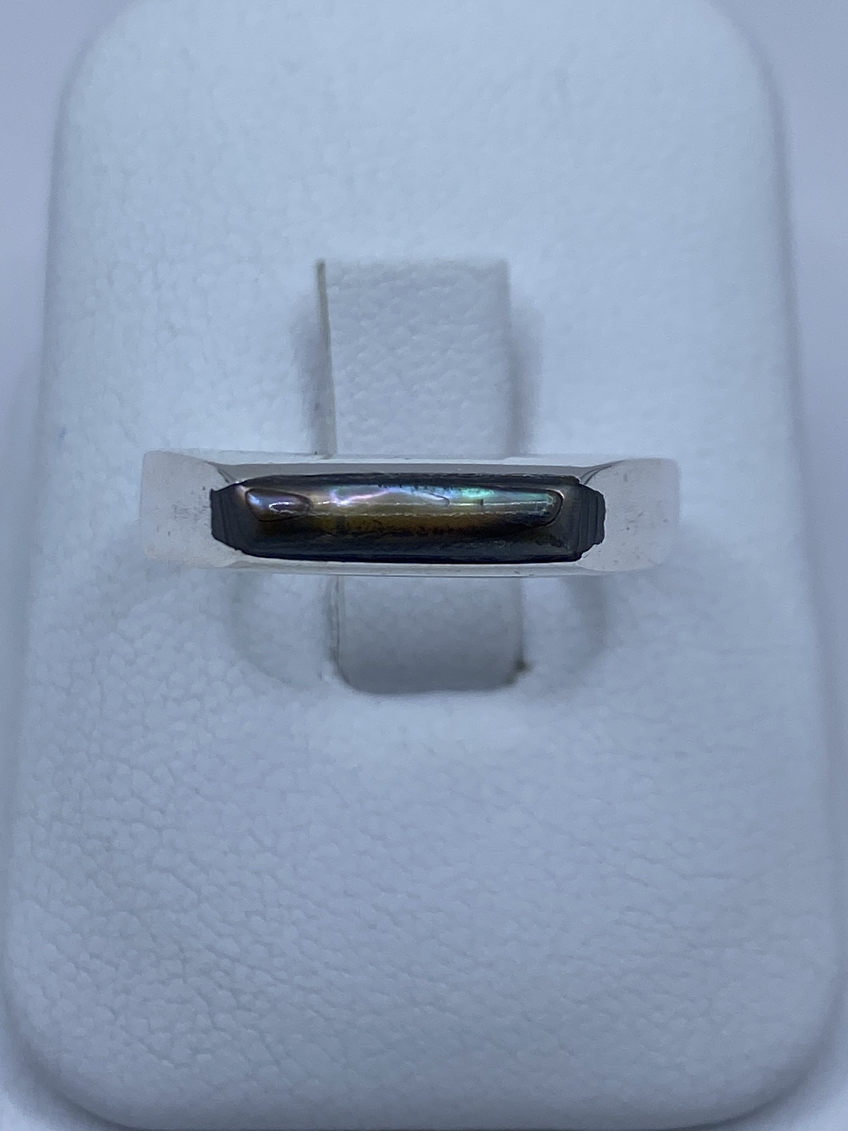 Anillo de Plata con Concha de Abulón Iridiscente — Taxco 925