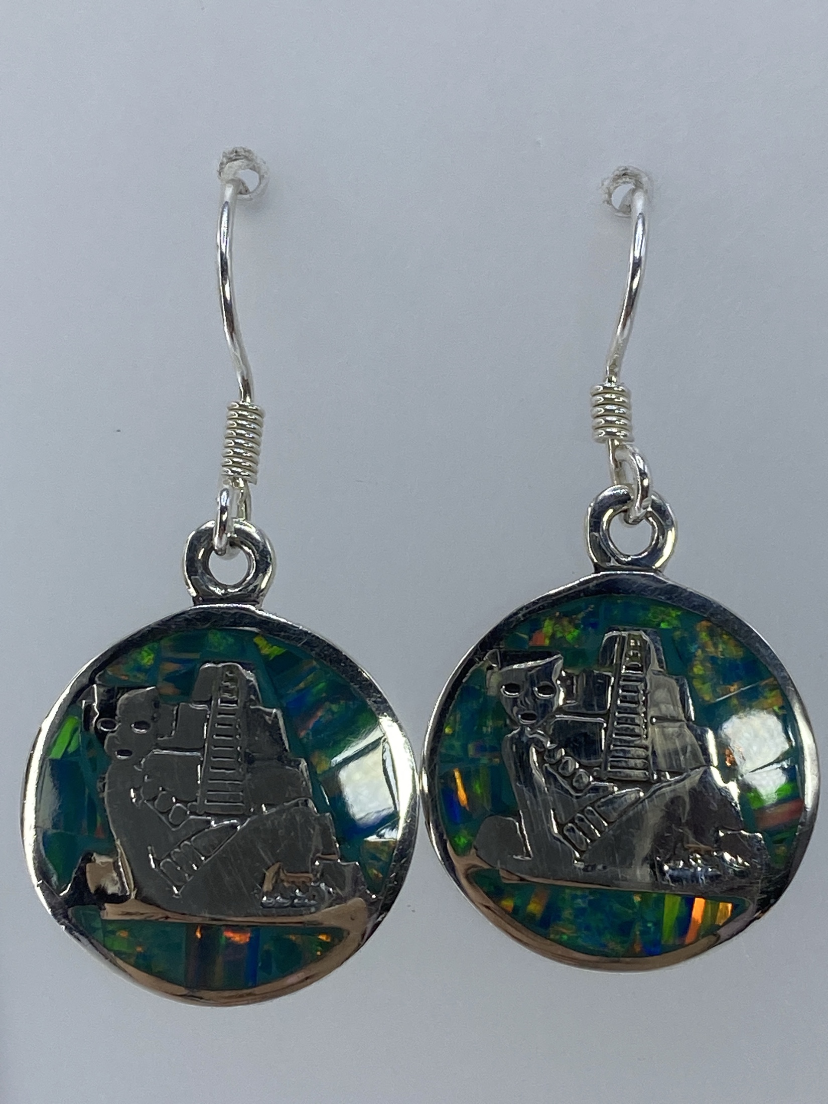 Aretes de Plata 950 con Ópalo de Fuego — Taxco
