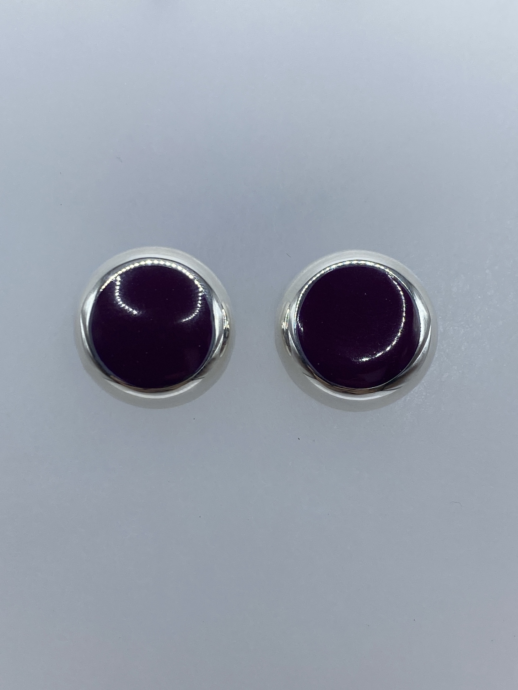 Aretes de Plata con Piedra Morada — Taxco 925