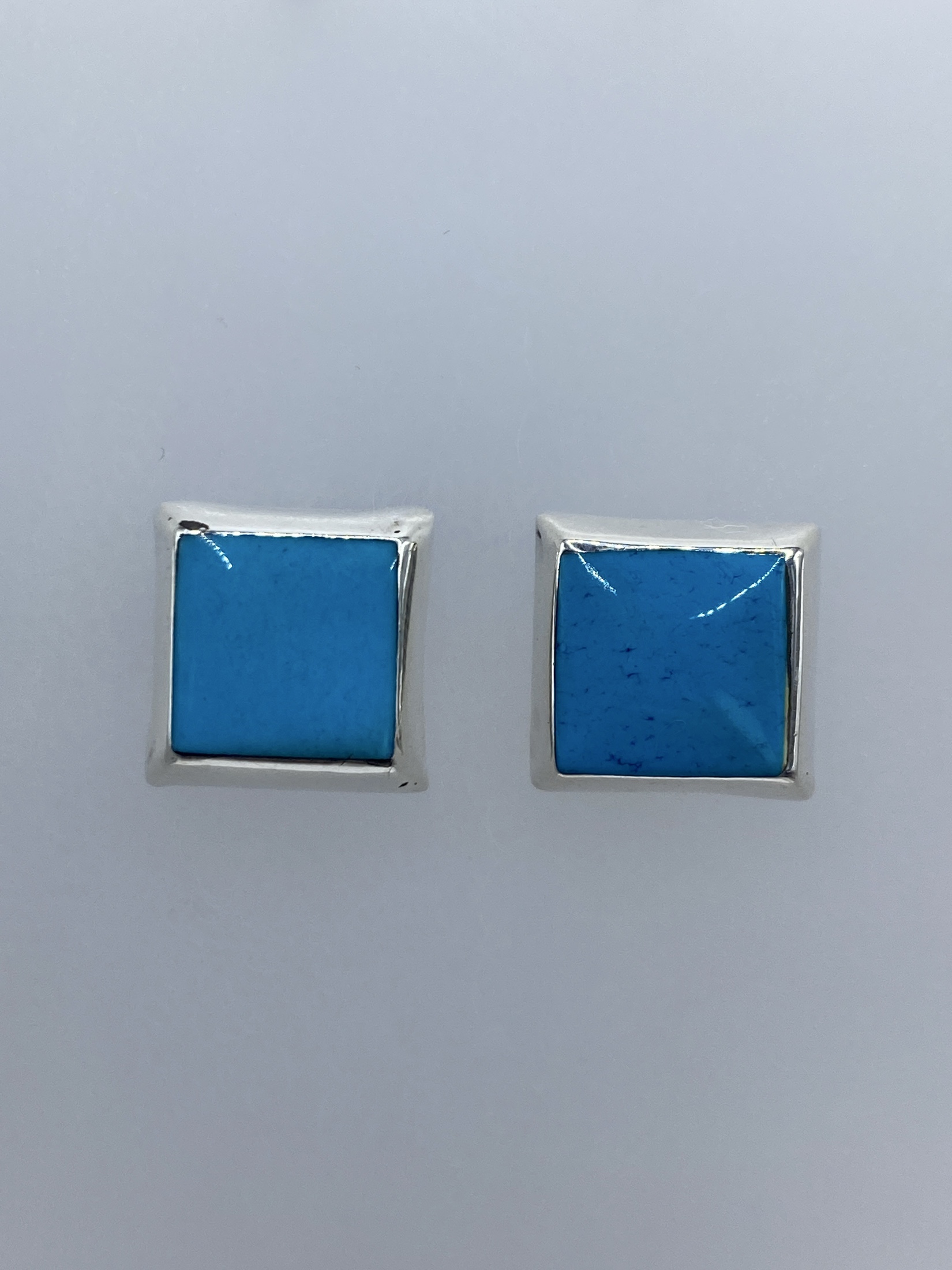 Aretes de Plata con Turquesa Azul — Taxco 925
