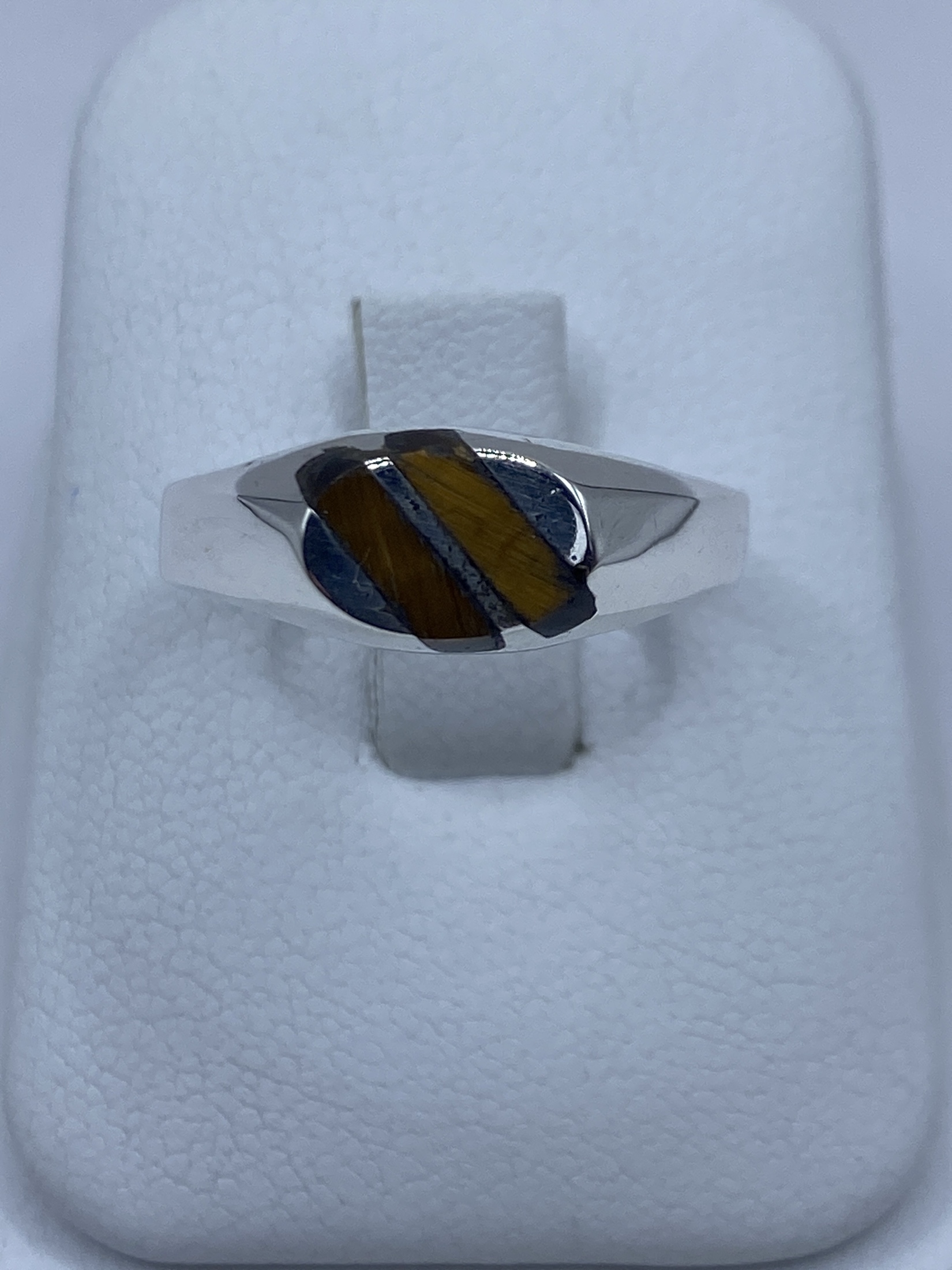 Anillo de Plata Ojo de Tigre Café — Taxco 925