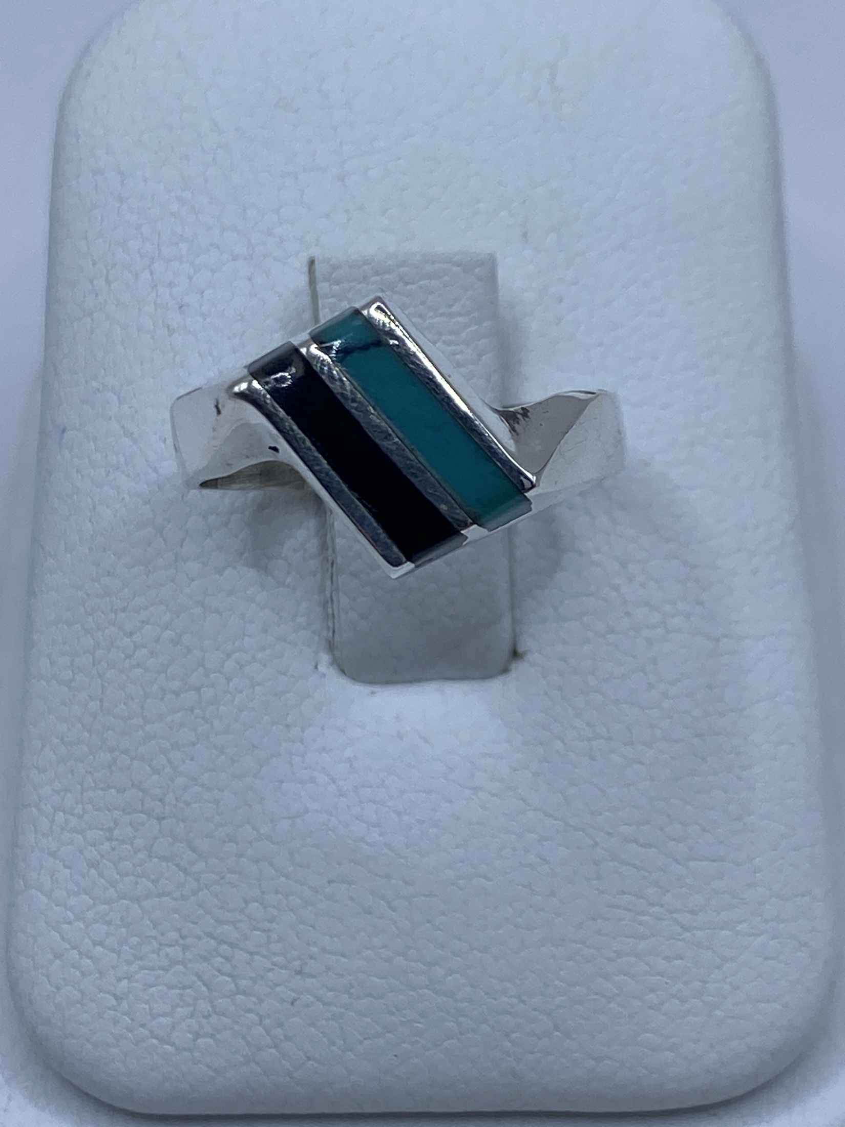 Anillo de Plata Turquesa y Ónix — Taxco 925
