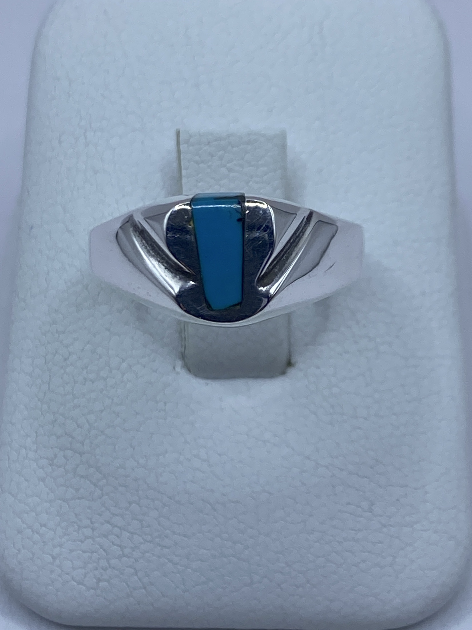 Anillo de Plata con Turquesa Azul Cielo — Taxco 925