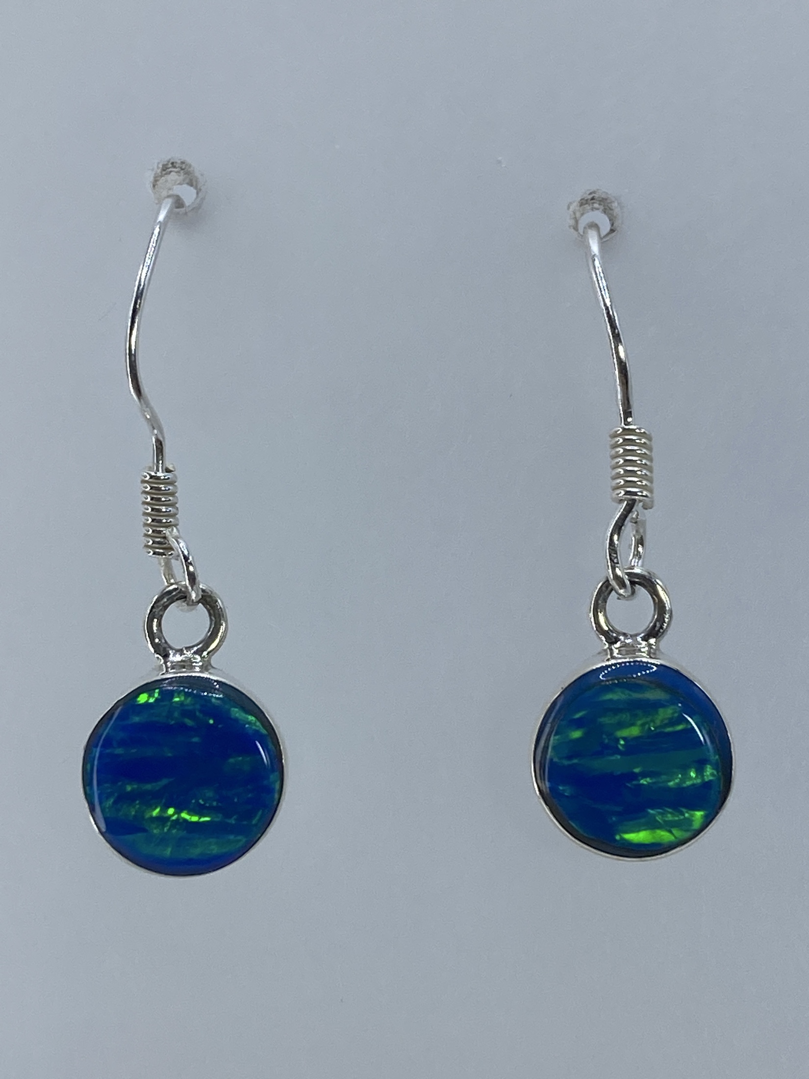 Aretes de Plata Ópalo de Fuego Verde — Taxco 925