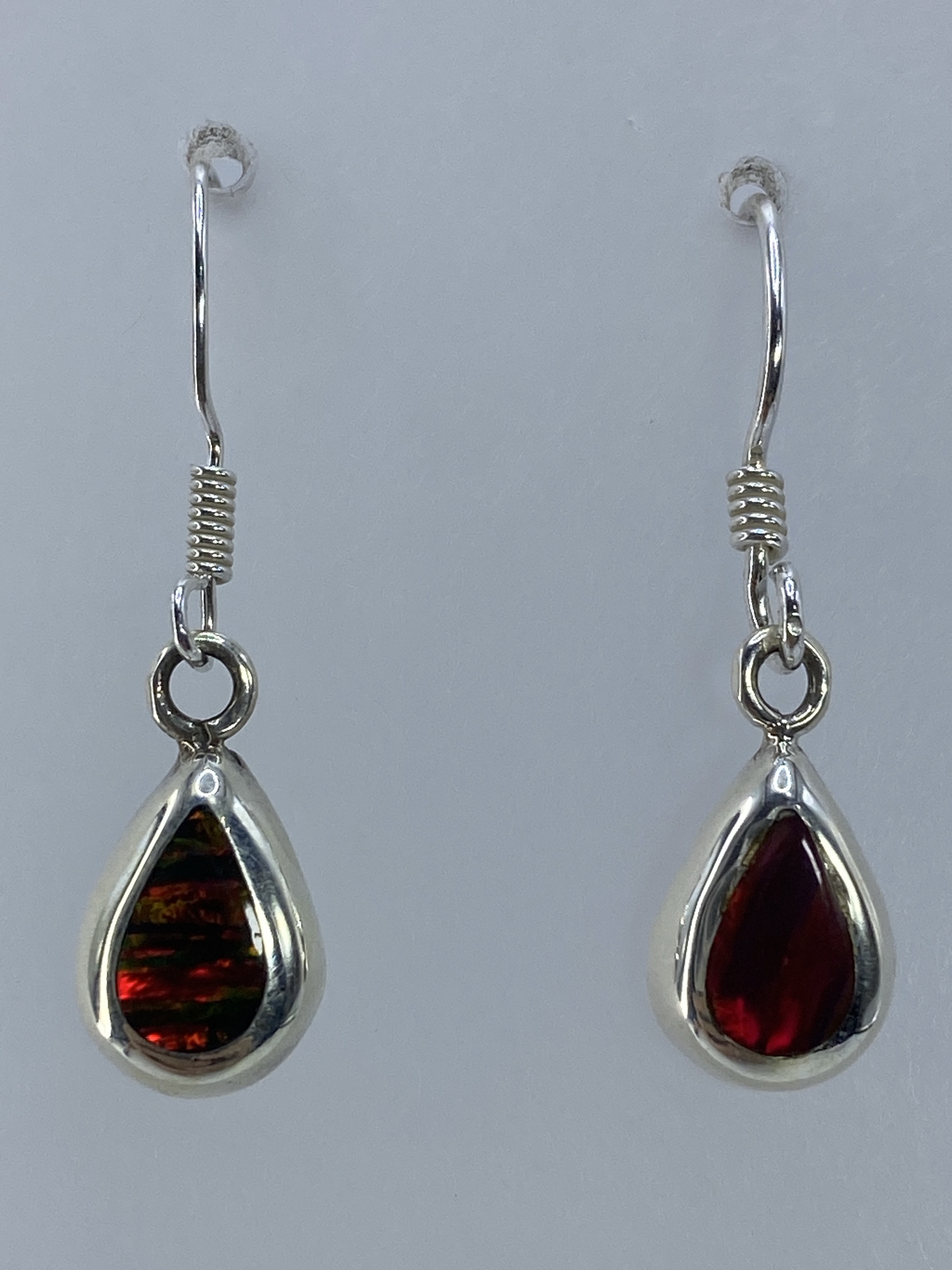Aretes de Plata con Ópalo de Fuego — Taxco 925