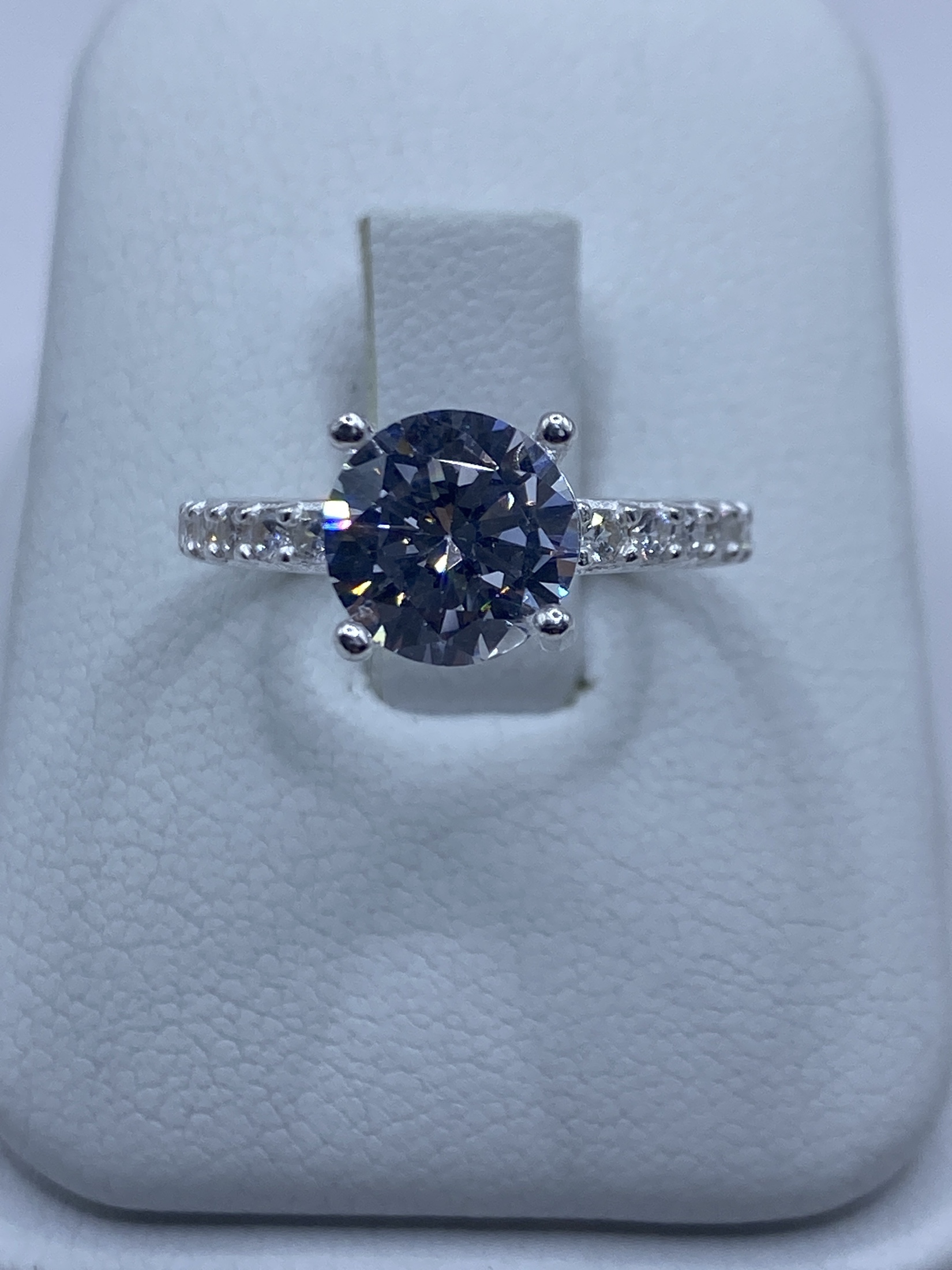 Anillo Solitario de Plata con Circonia Blanca — Taxco 925