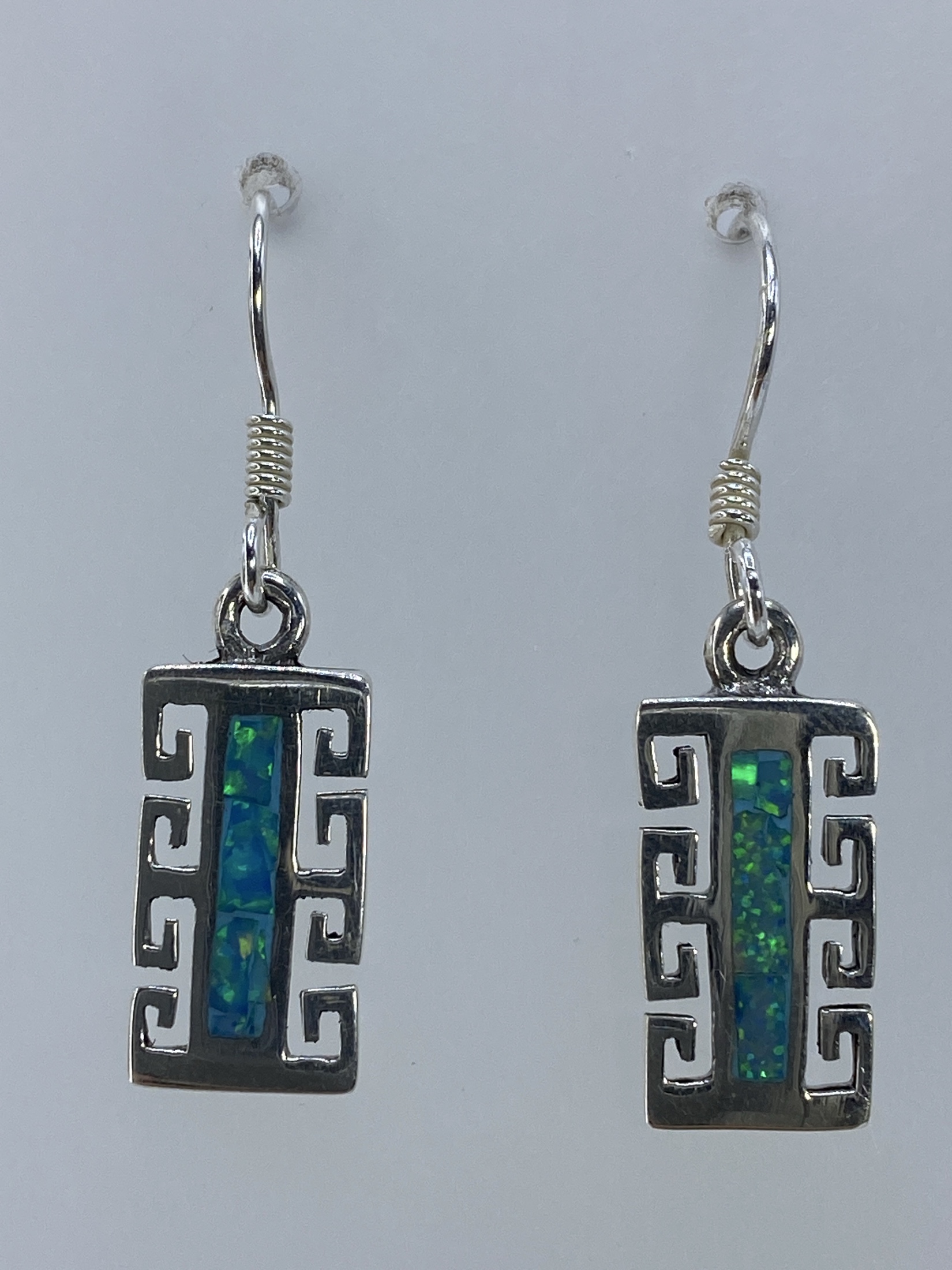 Aretes de Plata con Ópalo de Fuego Verde — Taxco 950