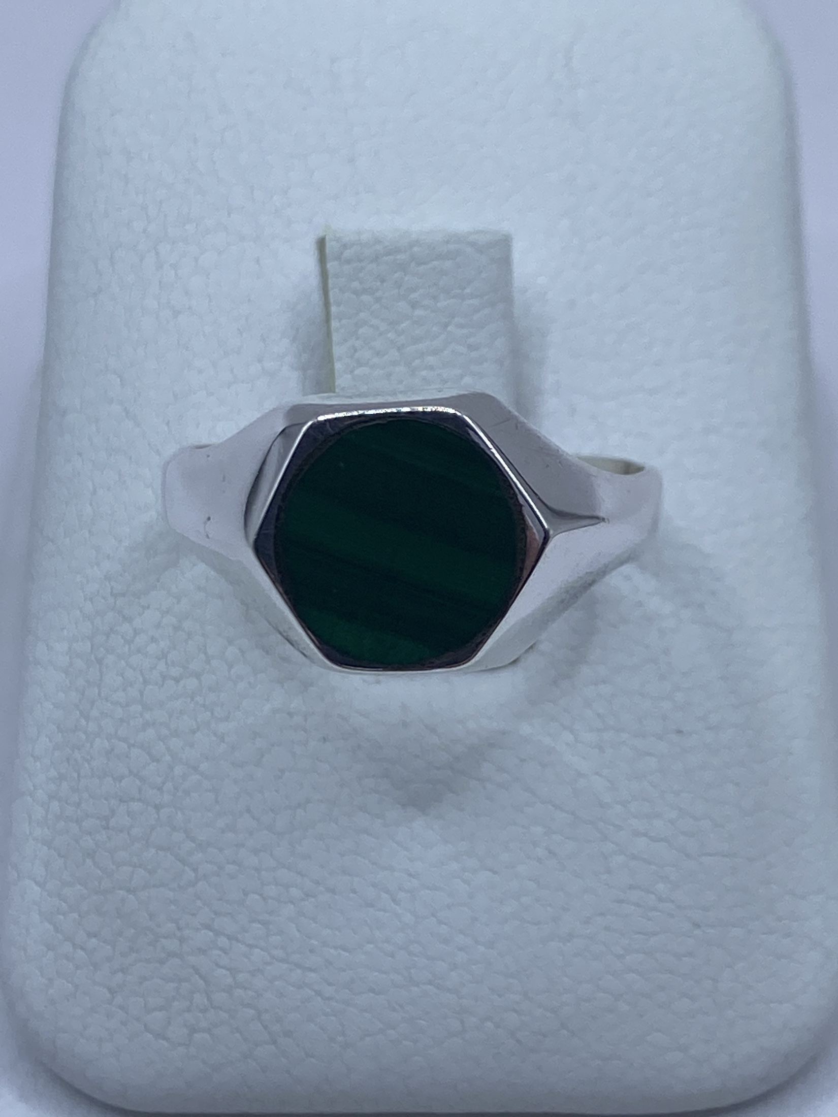 Anillo de Plata con Malaquita Verde — Taxco 925