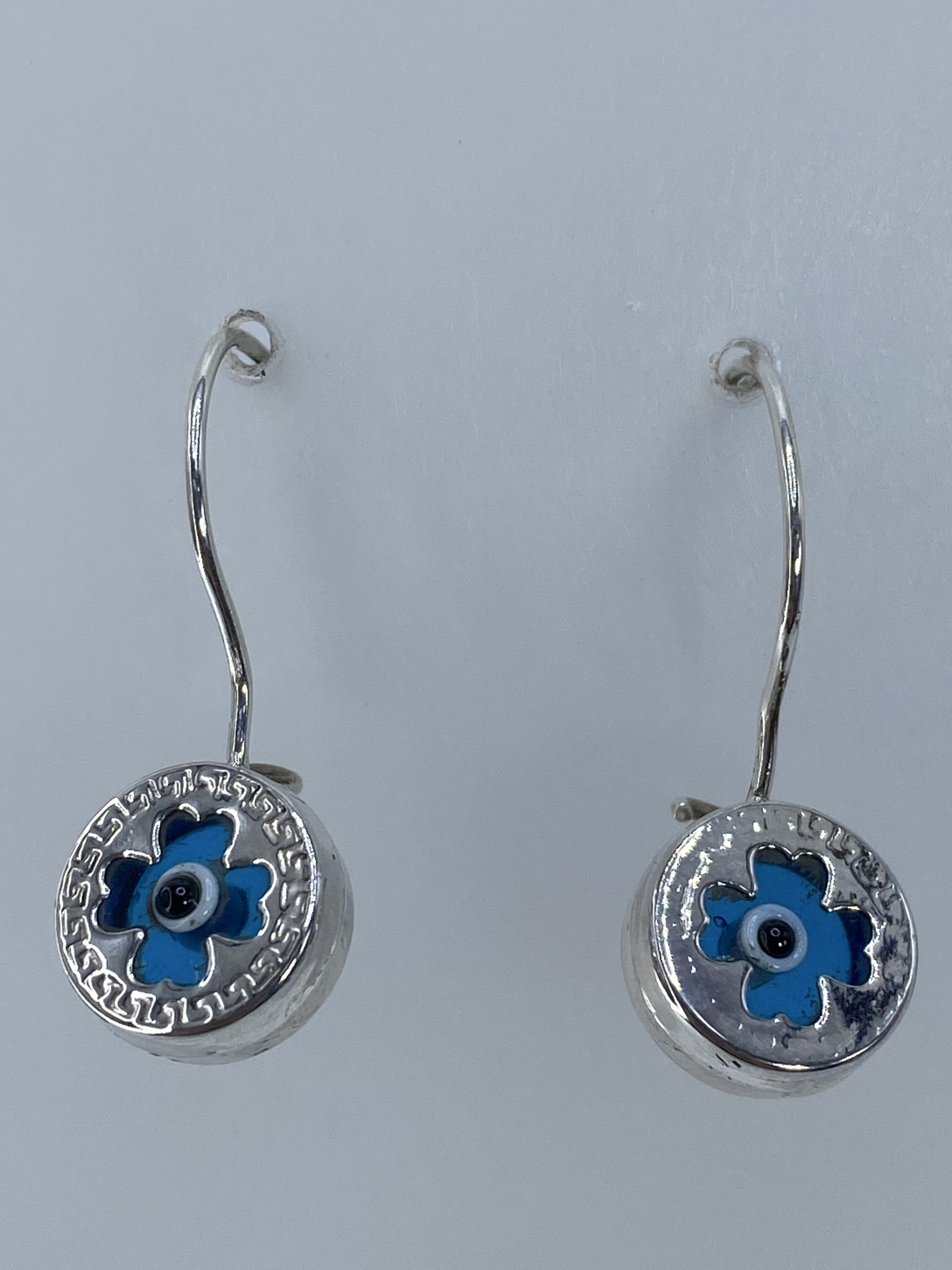 Aretes de Plata Étnicos con Piedra Azul — Taxco 925
