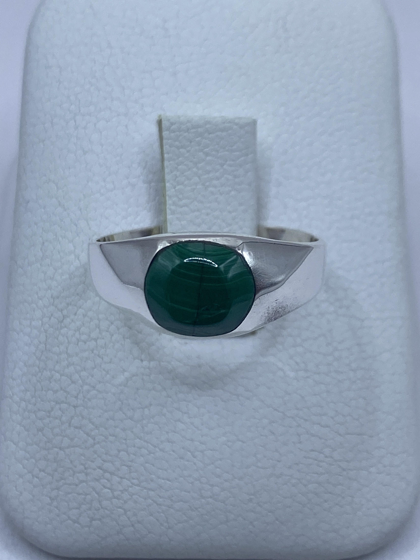 Anillo de Plata 950 con Malaquita Verde — Taxco