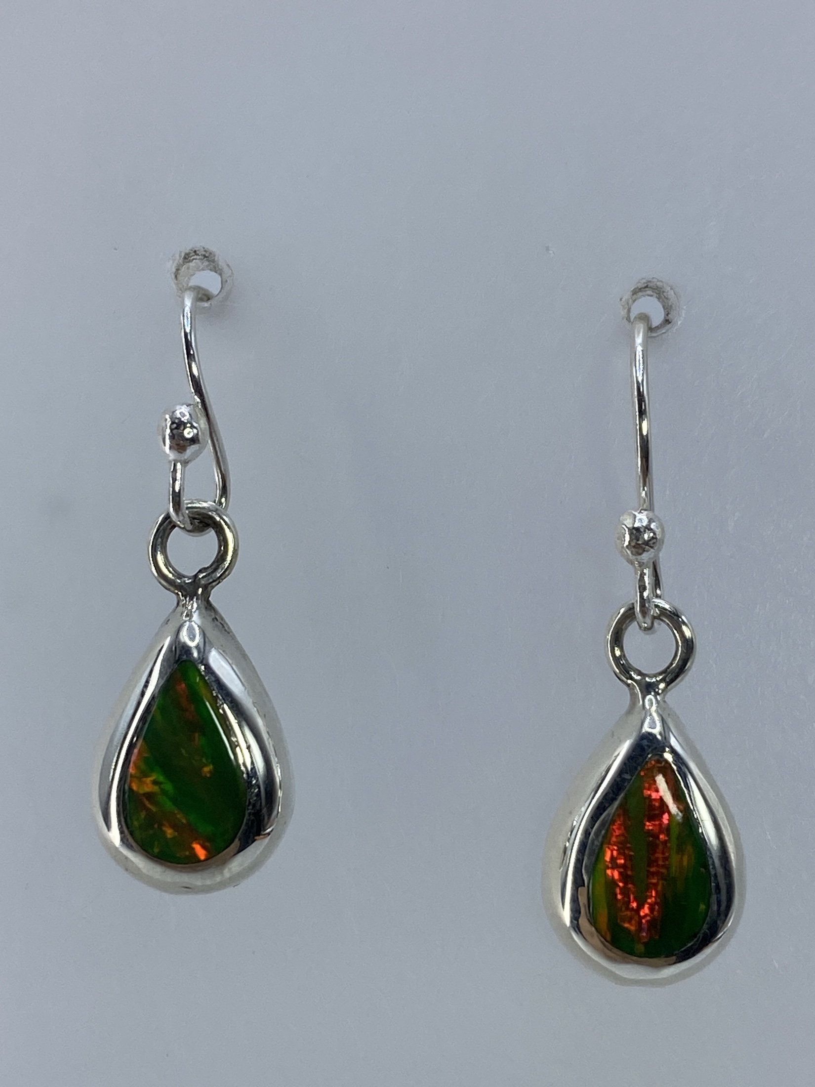 Aretes de Plata con Ópalo de Fuego Naranja — Taxco 925
