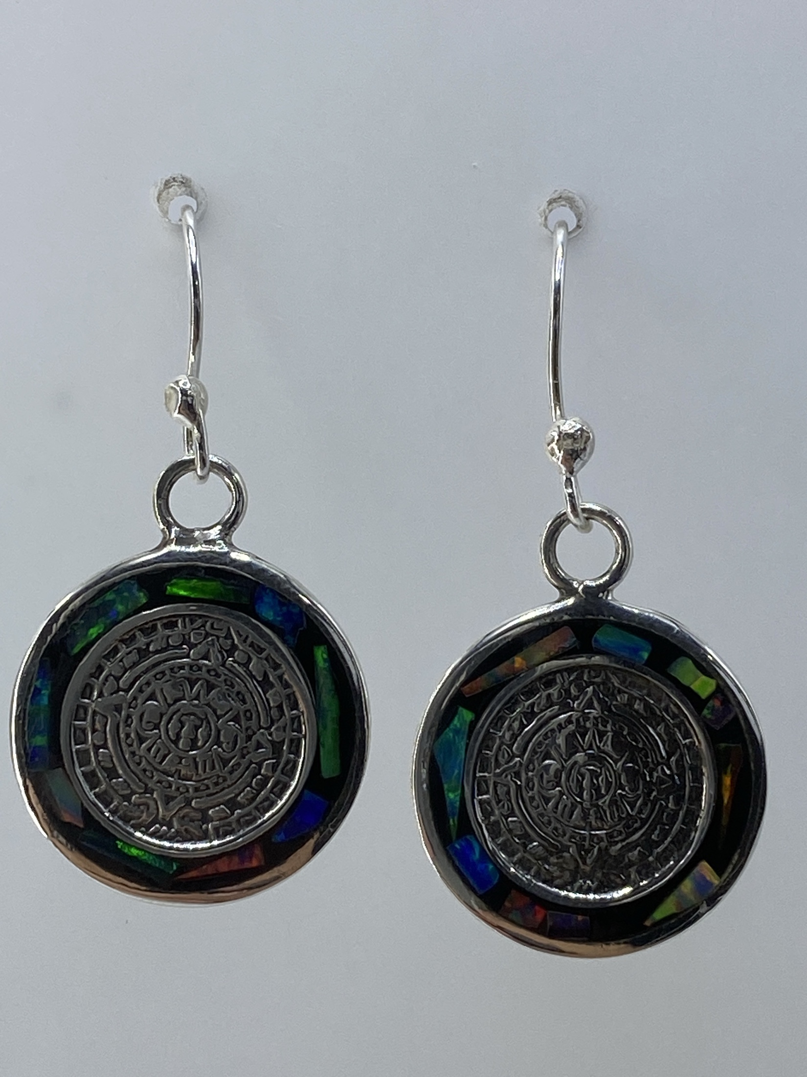 Aretes de Plata Ópalo de Fuego Multicolor — Taxco 925