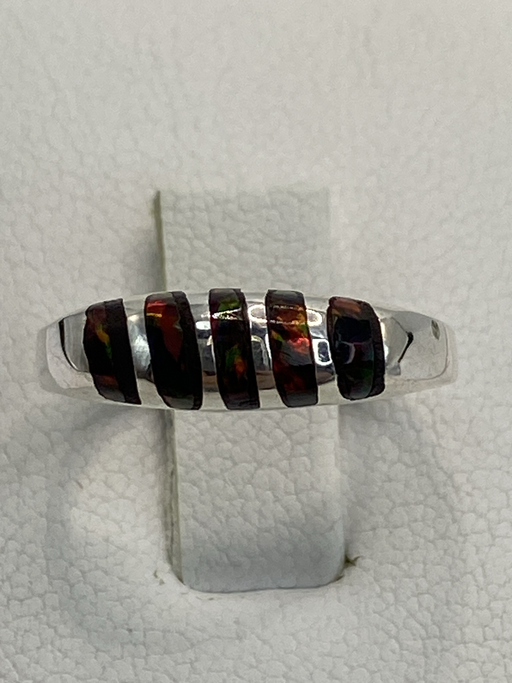 Anillo de Plata con Ópalo de Fuego Multicolor — Taxco 925