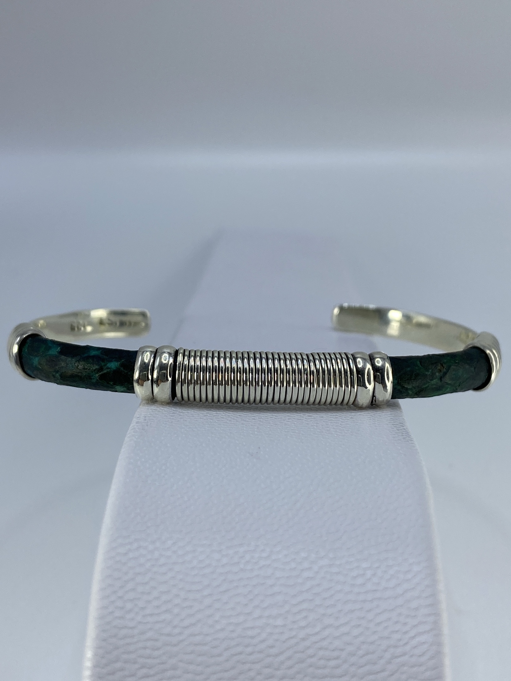Brazalete Plata Cartoneado Piel de Víbora — Taxco 925