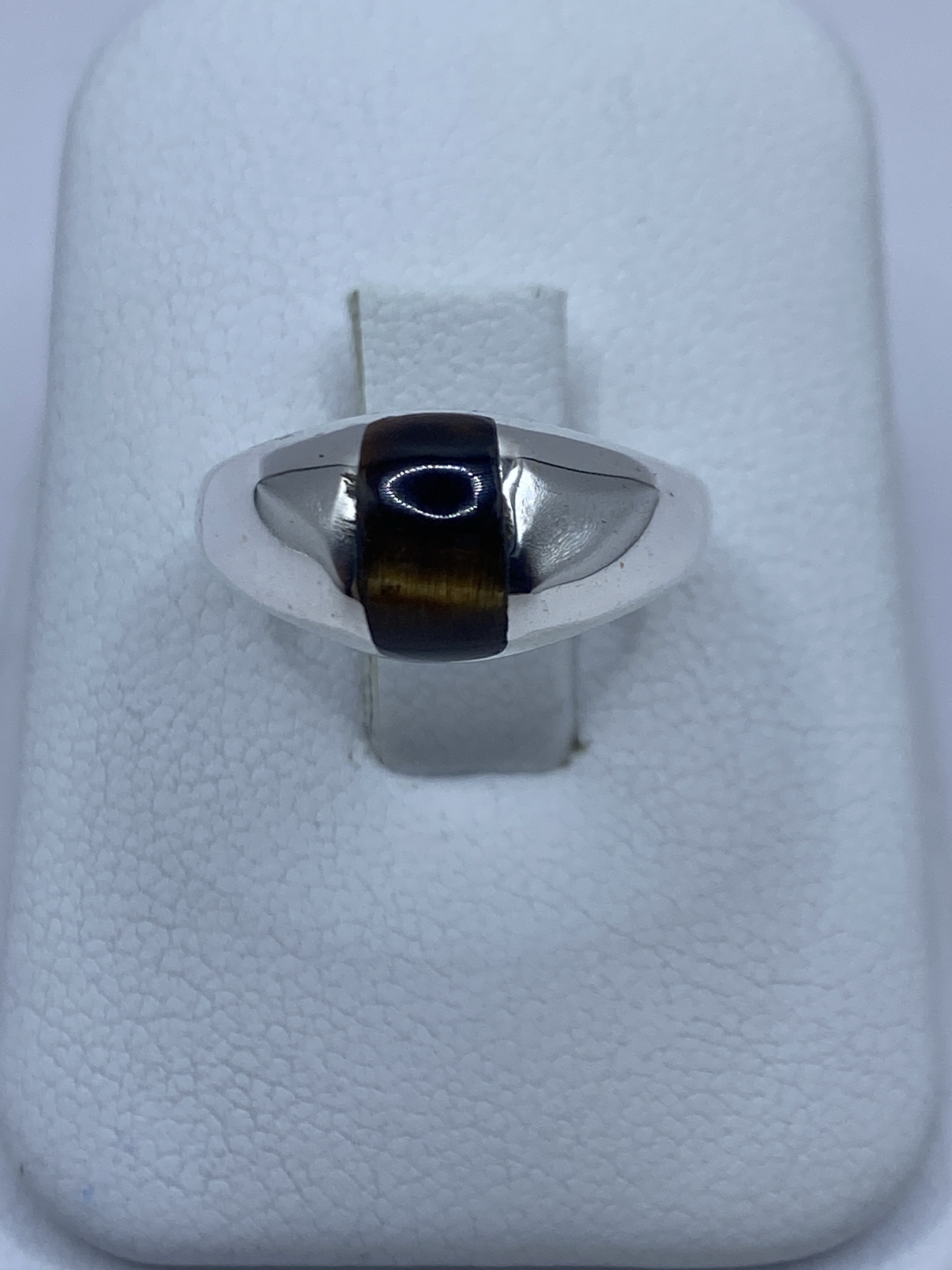 Anillo de Plata Ojo de Tigre Café — Taxco 925