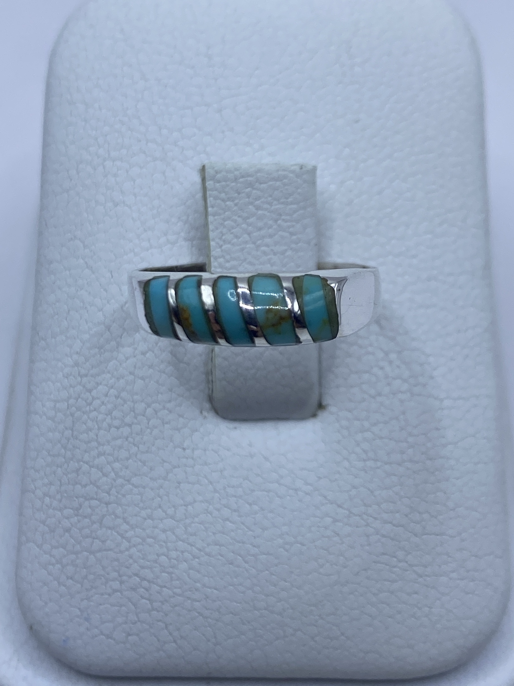 Anillo de Plata con Turquesa Azul Cielo — Taxco 925