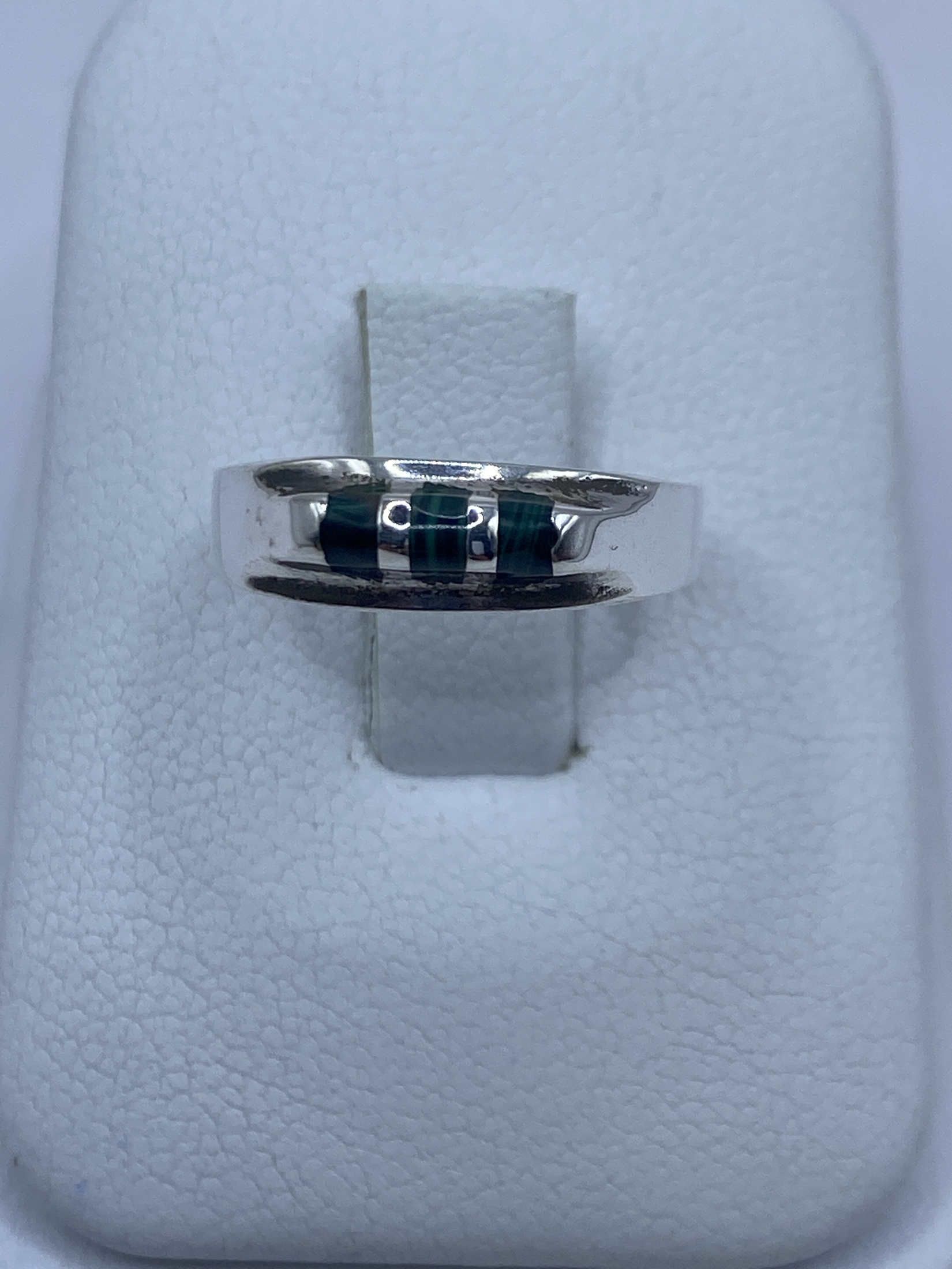Anillo de Plata con Malaquita Verde — Taxco 925